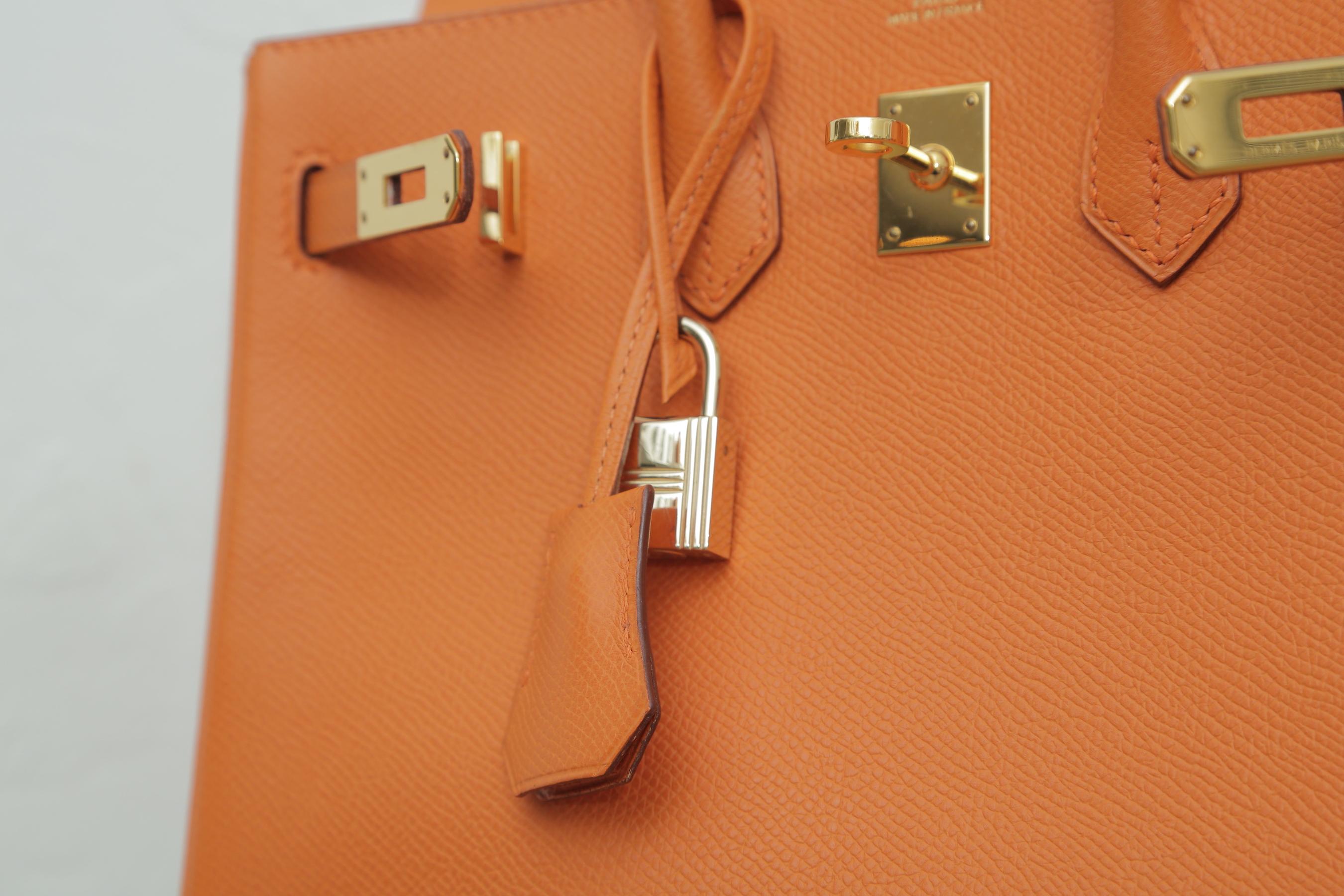  Hermes 2006 Rare Birkin 25 Orange with Gold Hardware  2