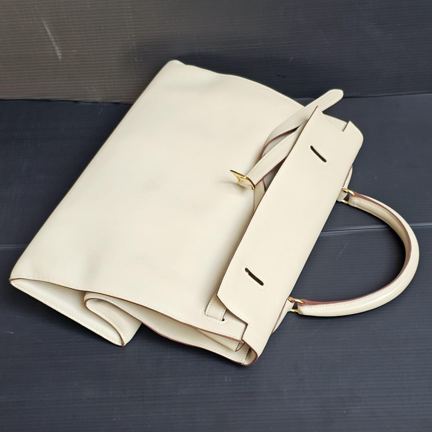 Rare 2007 Hermes Parchemin Swift Kelly Flat 35 Bag 13