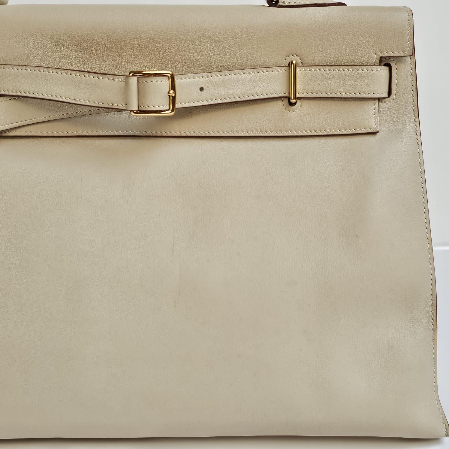 Rare 2007 Hermes Parchemin Swift Kelly Flat 35 Bag 15
