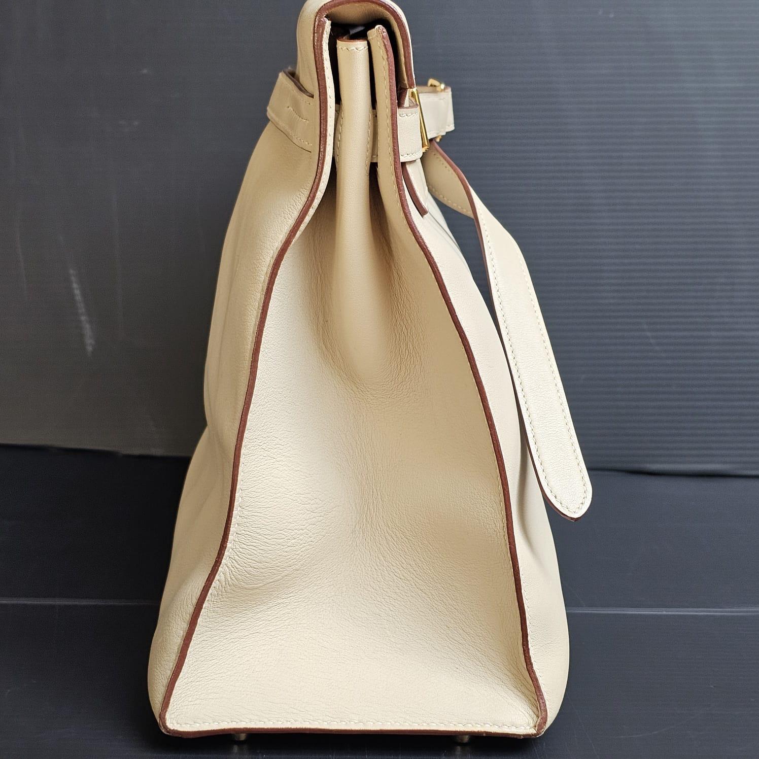Rare 2007 Hermes Parchemin Swift Kelly Flat 35 Bag 1