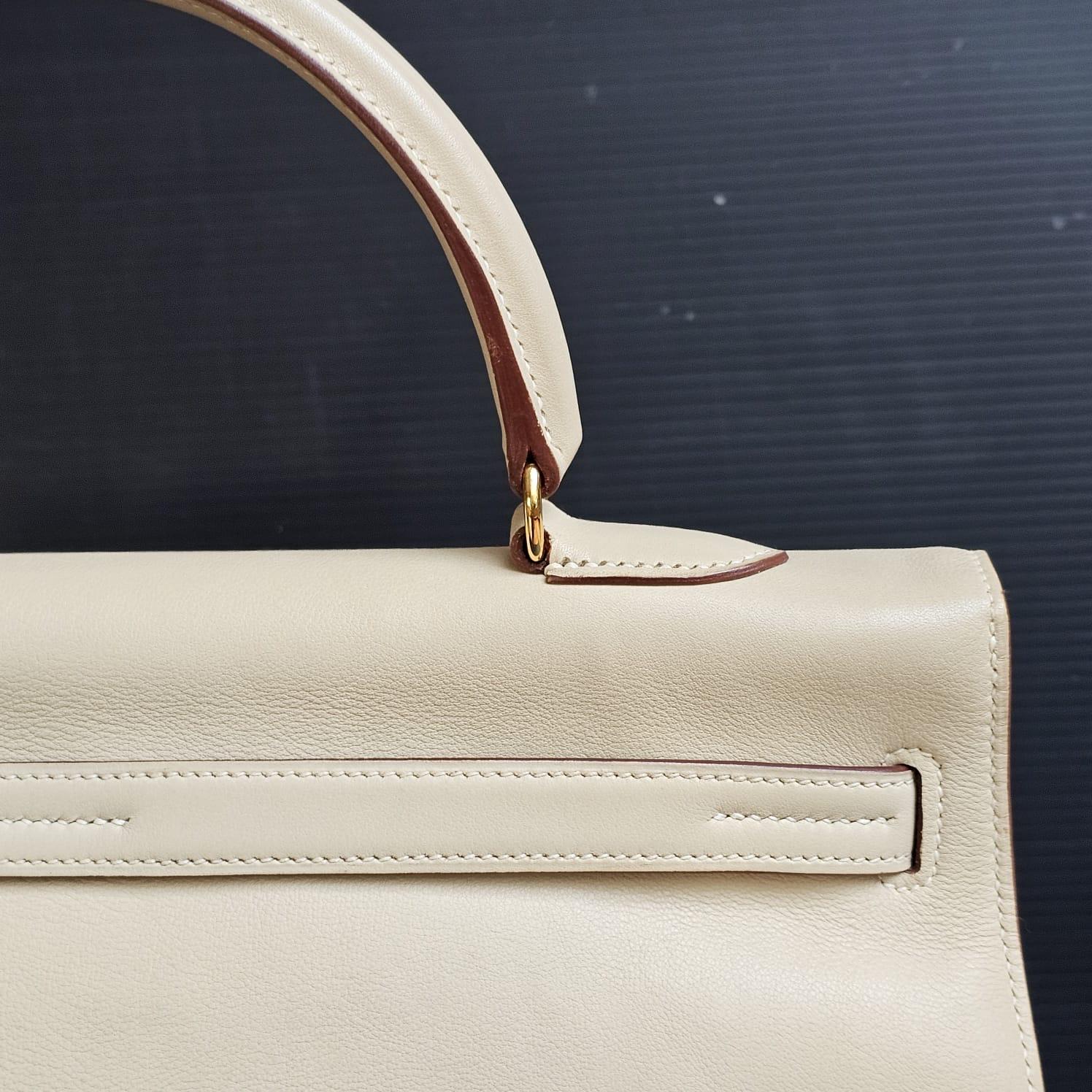 Rare 2007 Hermes Parchemin Swift Kelly Flat 35 Bag 3
