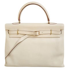 Rare 2007 Hermes Parchemin Swift Kelly Flat 35 Bag