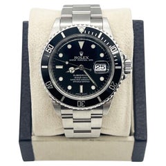 SELTEN 2010 Rolex 16610 Submariner Schwarzes Zifferblatt Stahlschachtel Papier Stahlkasten Papier REHAUT UNPOLISHED