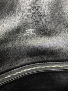 Rare 2011 Hermes Black Sikkim Leather Barda 43 Messenger Bag.