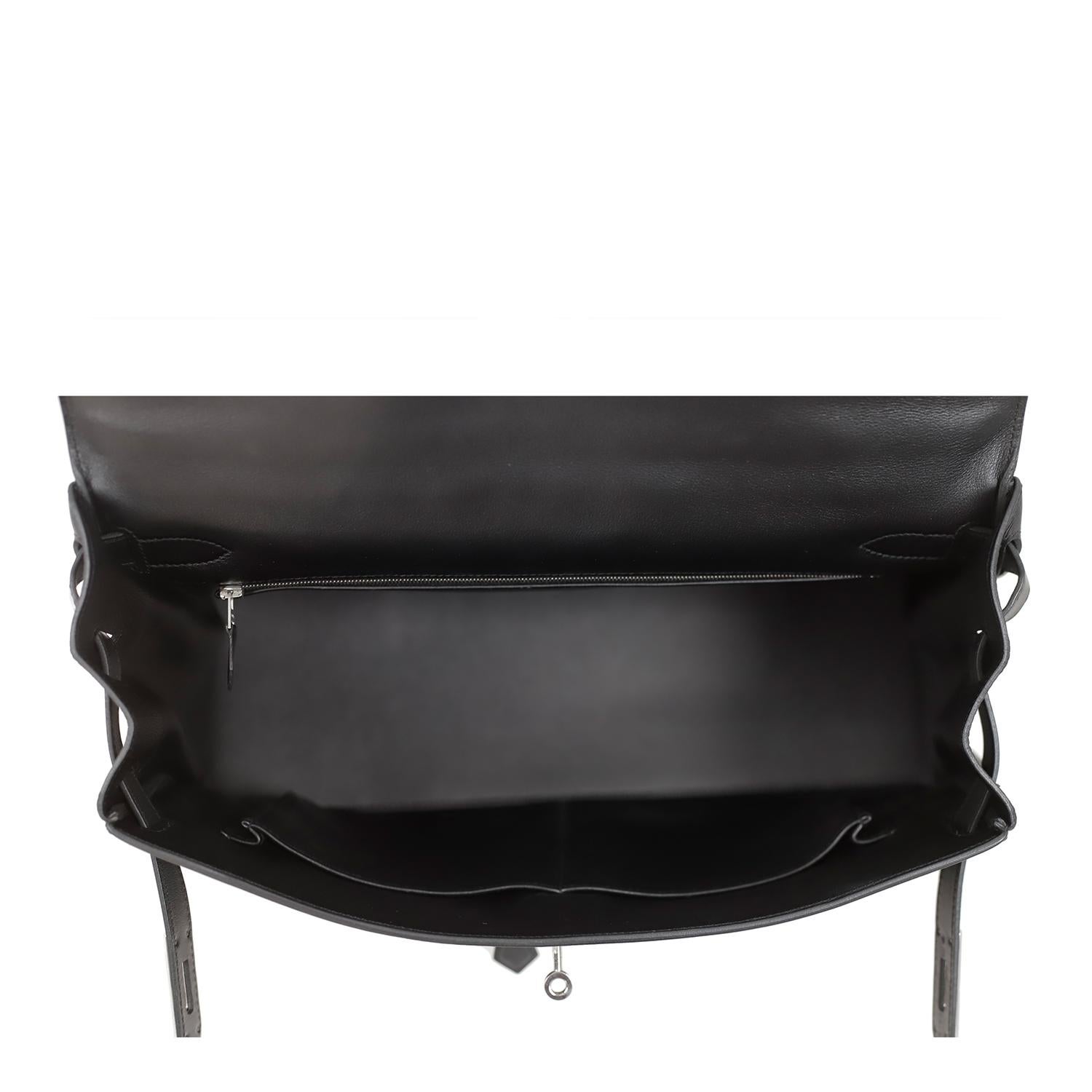 Rare 2012 Hermes Black Swift Leather Kelly Lakis Bag 1