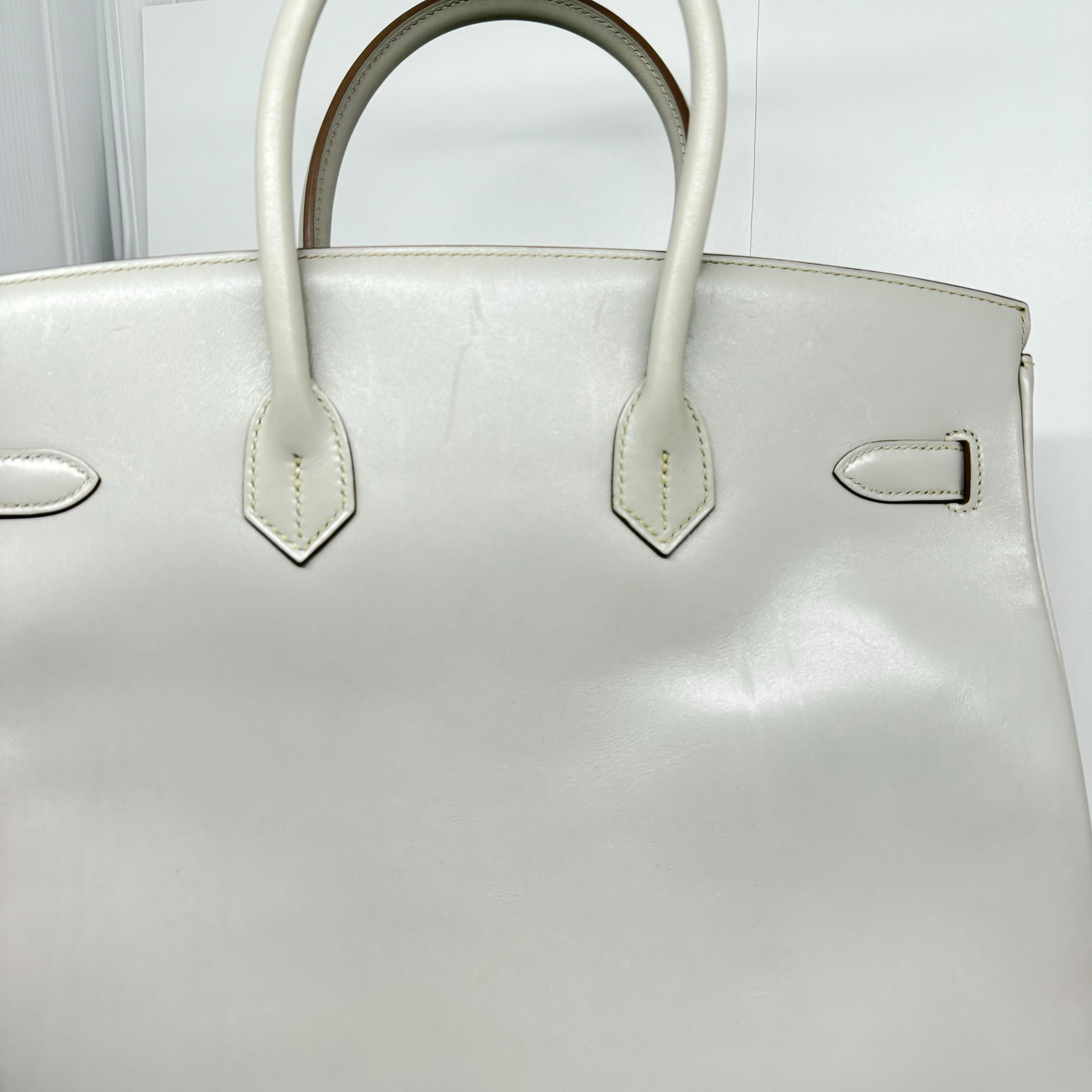 Rare 2013 Hermes Tadelakt Gris Perle Palladium Guilloche Hardware Birkin 35 Bag For Sale 2