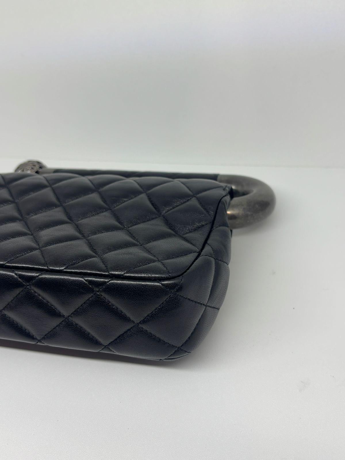 Rare 2014 Chanel Black Leather Quilted Around The World Clutch 9