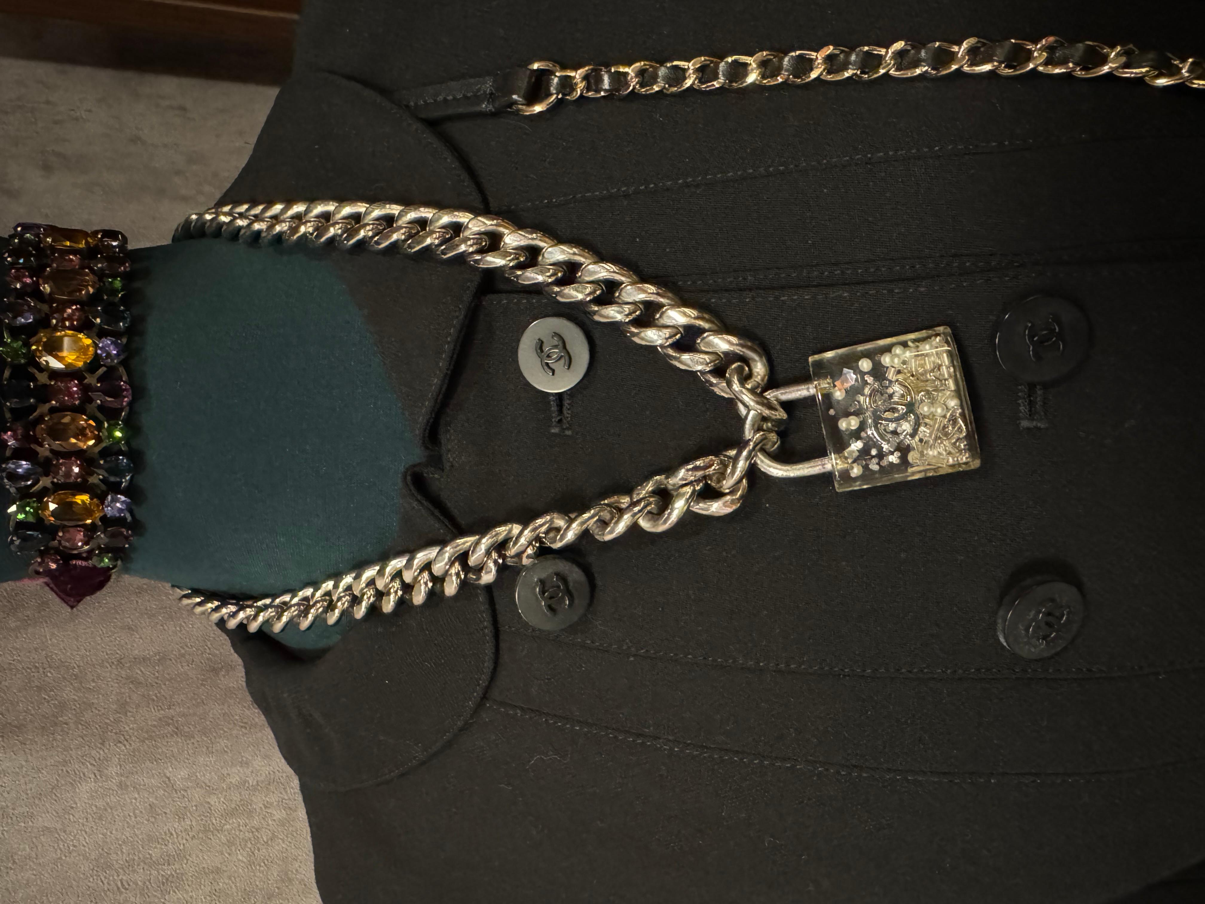 Rare 2014 Chanel CC Resin Padlock Chain Necklace For Sale 3