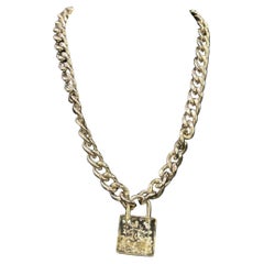 Rare 2014 Chanel CC Resin Padlock Chain Necklace