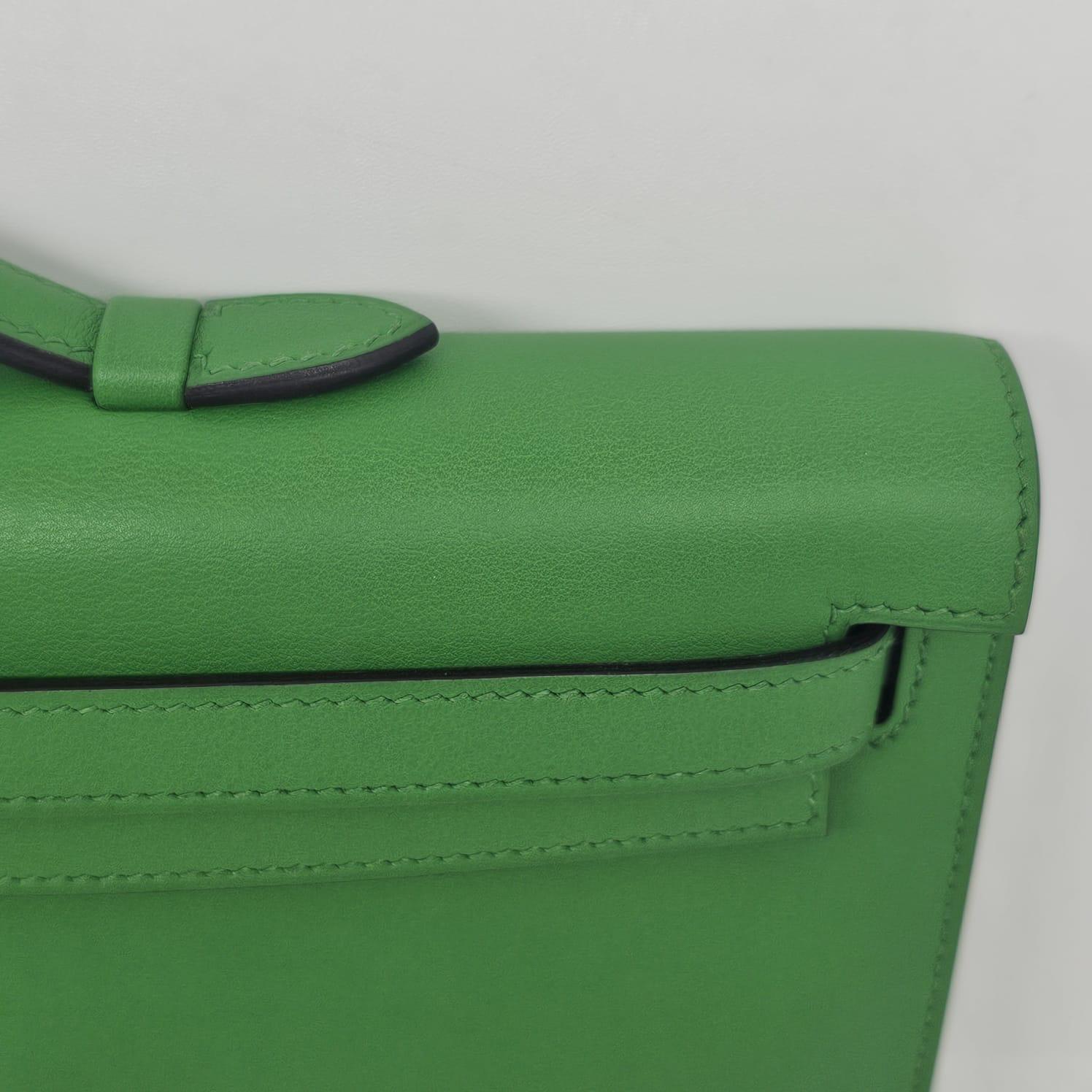 Rara 2015 Pochette Hermes Kelly Cut Vert Bamboo Swift 6