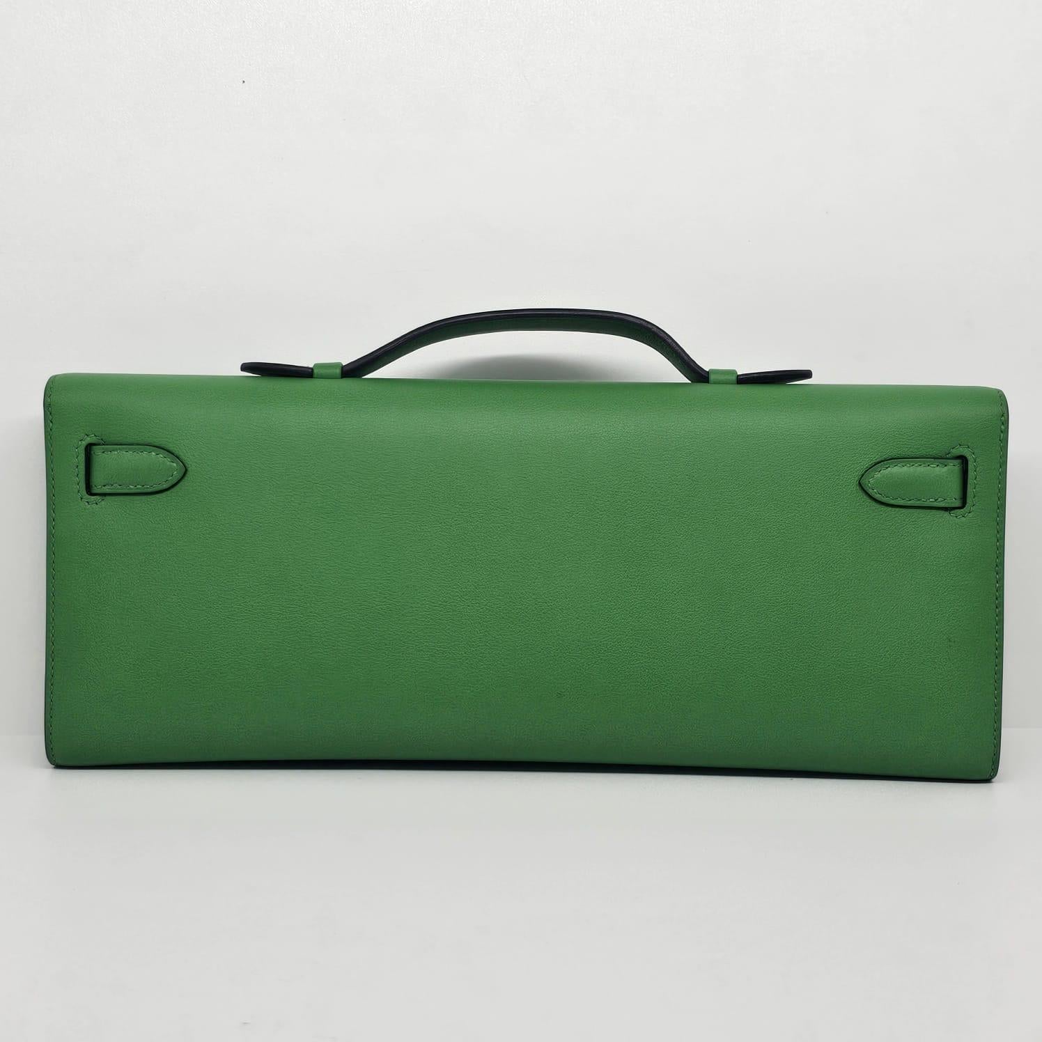 Rara 2015 Pochette Hermes Kelly Cut Vert Bamboo Swift 7