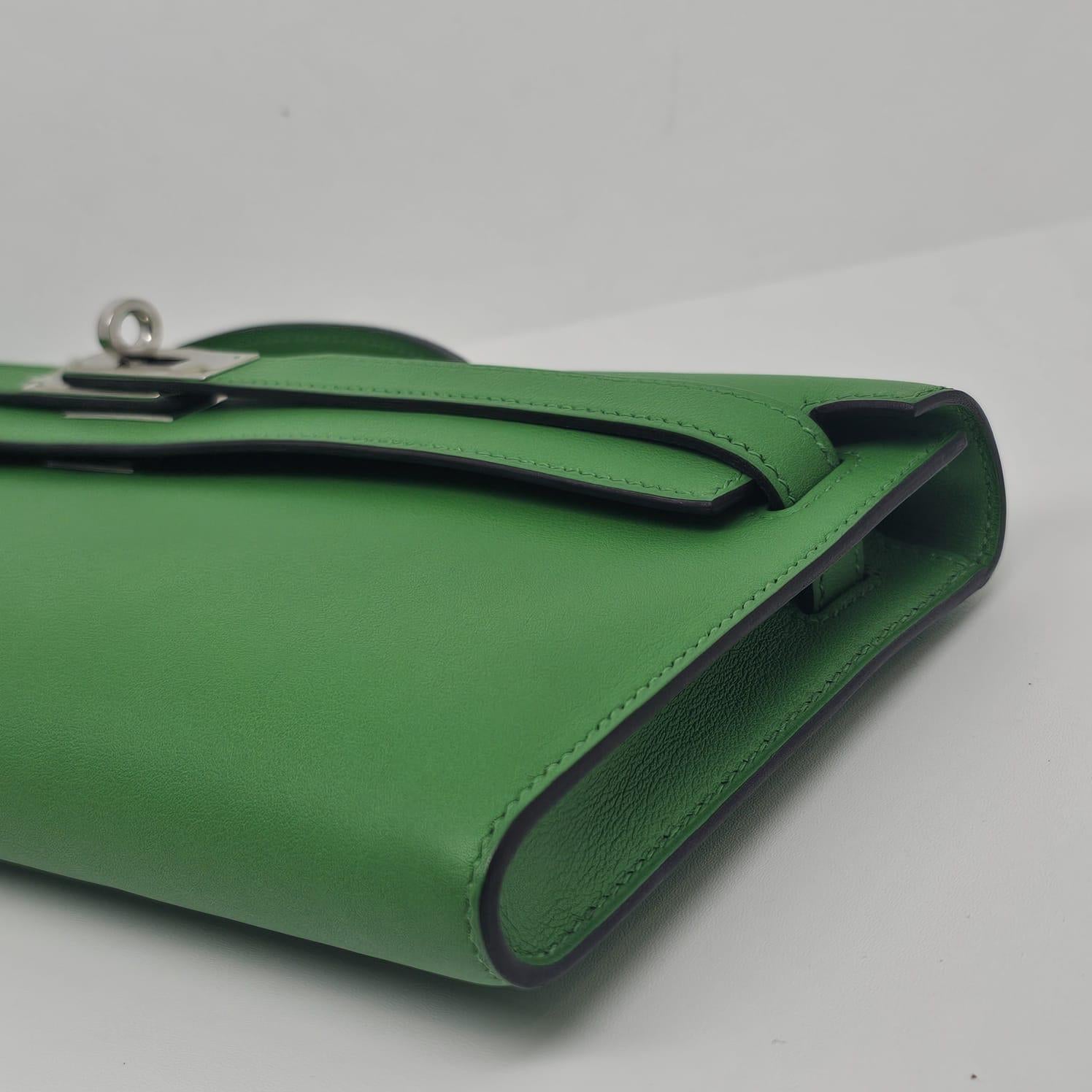 Rara 2015 Pochette Hermes Kelly Cut Vert Bamboo Swift 8