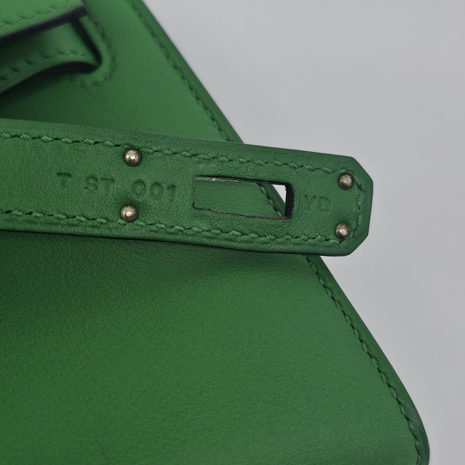 Rara 2015 Pochette Hermes Kelly Cut Vert Bamboo Swift 9