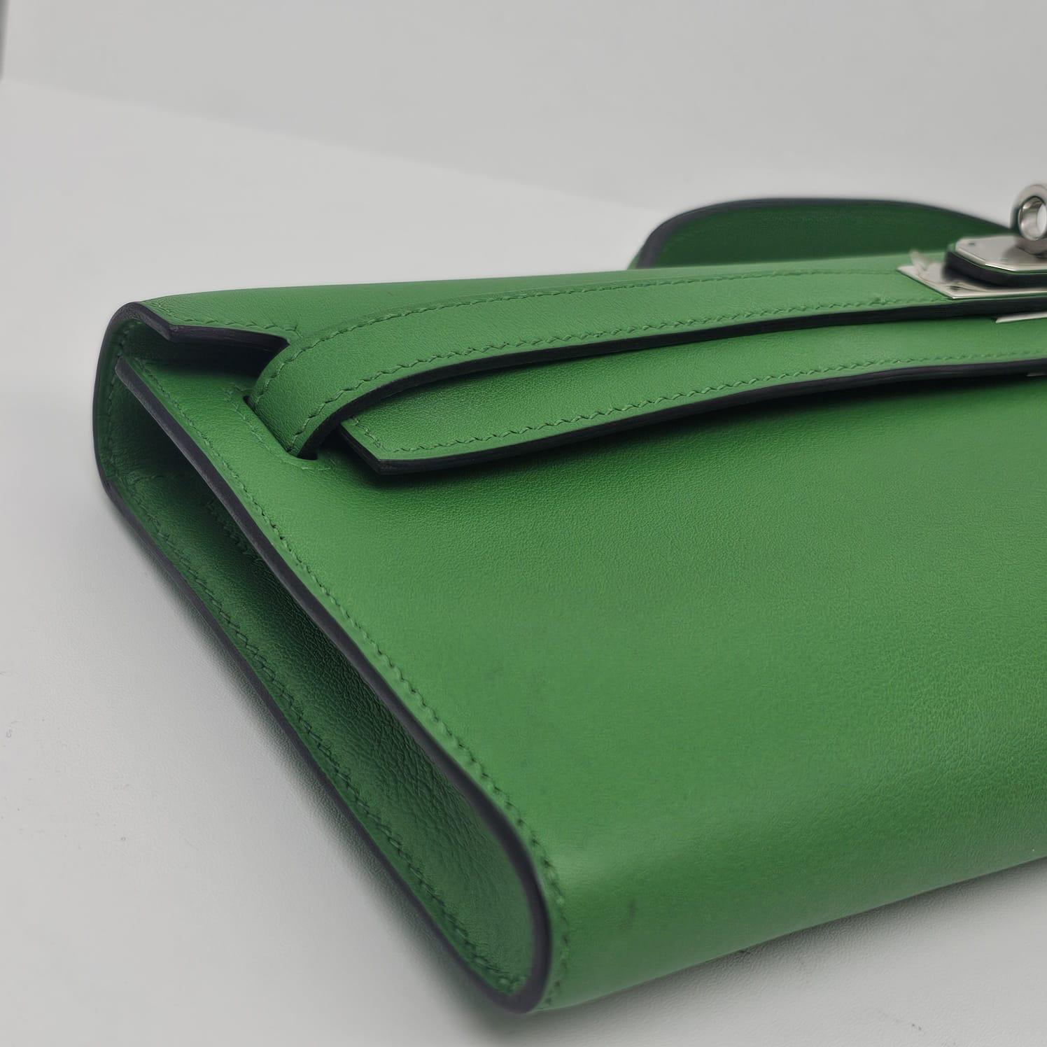 Rara 2015 Pochette Hermes Kelly Cut Vert Bamboo Swift 10