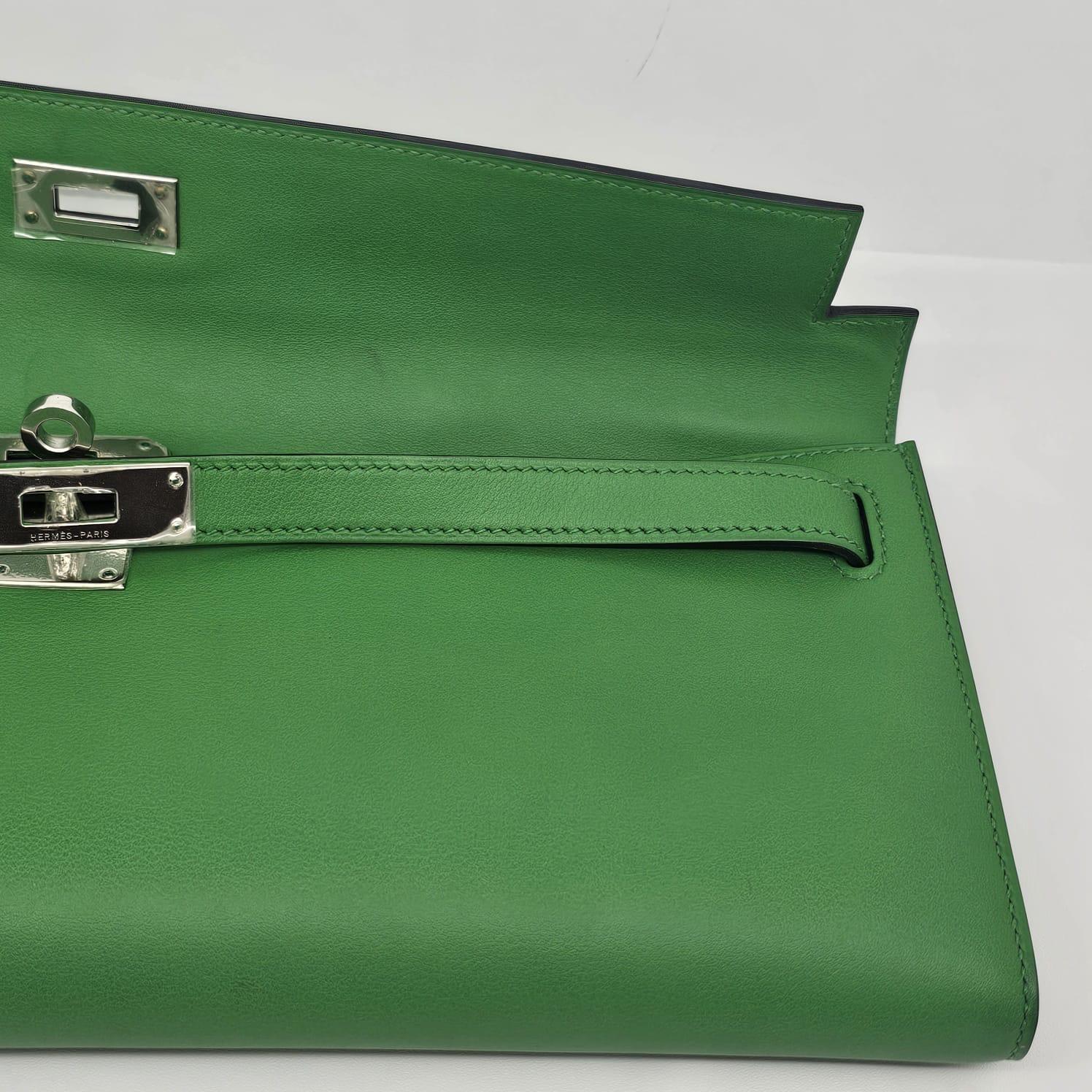 Rara 2015 Pochette Hermes Kelly Cut Vert Bamboo Swift 11