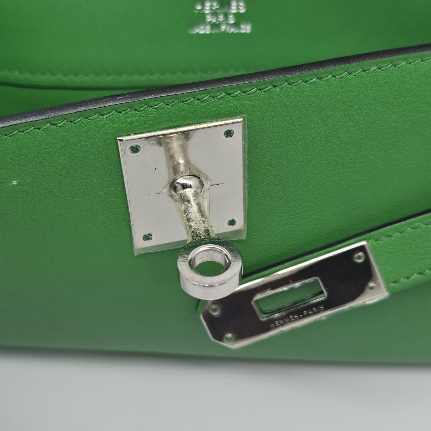 Rara 2015 Pochette Hermes Kelly Cut Vert Bamboo Swift 12