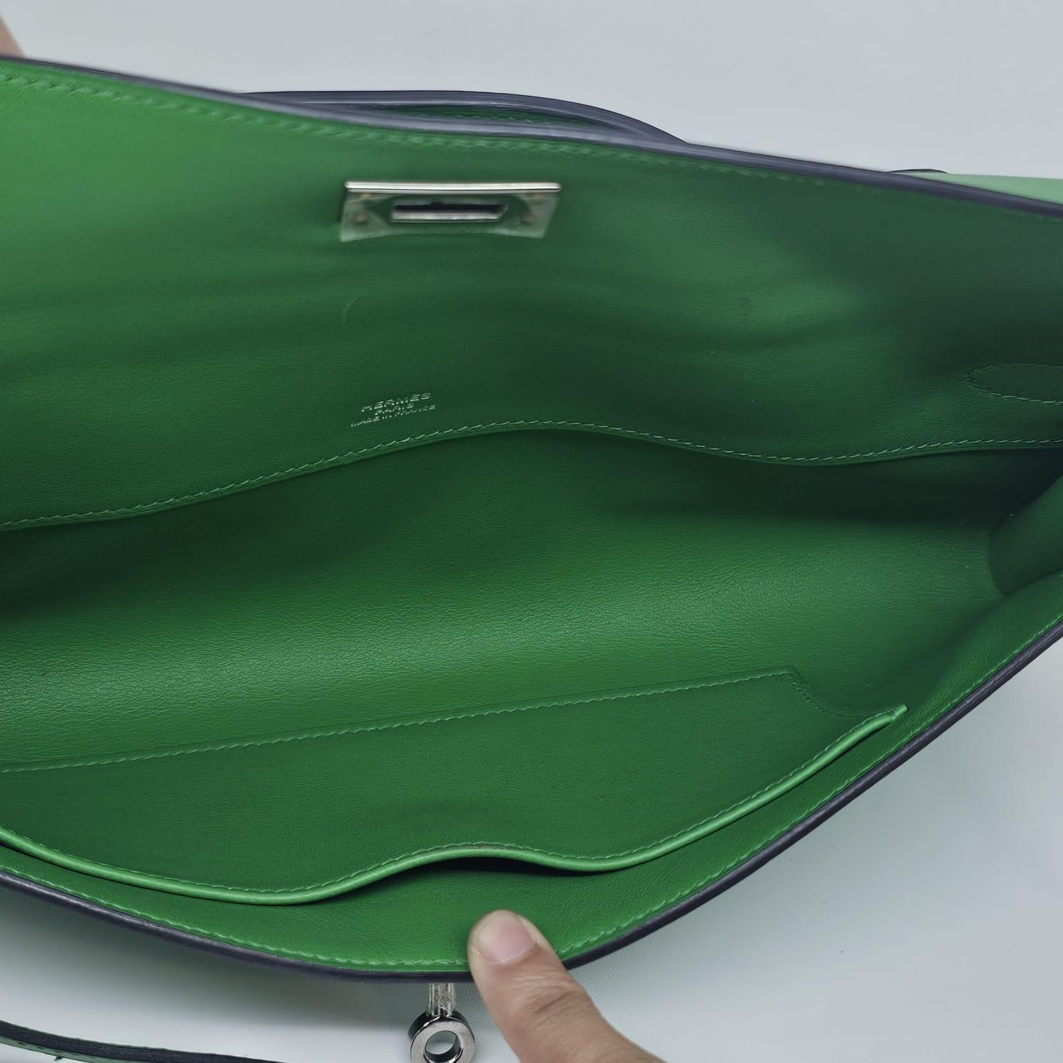 Rara 2015 Pochette Hermes Kelly Cut Vert Bamboo Swift 13