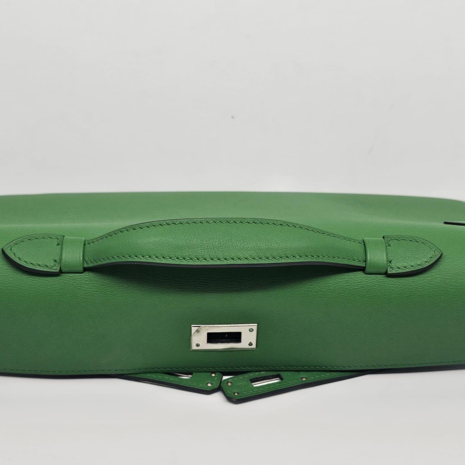 Rara 2015 Pochette Hermes Kelly Cut Vert Bamboo Swift 3