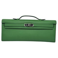 Rara 2015 Pochette Hermes Kelly Cut Vert Bamboo Swift