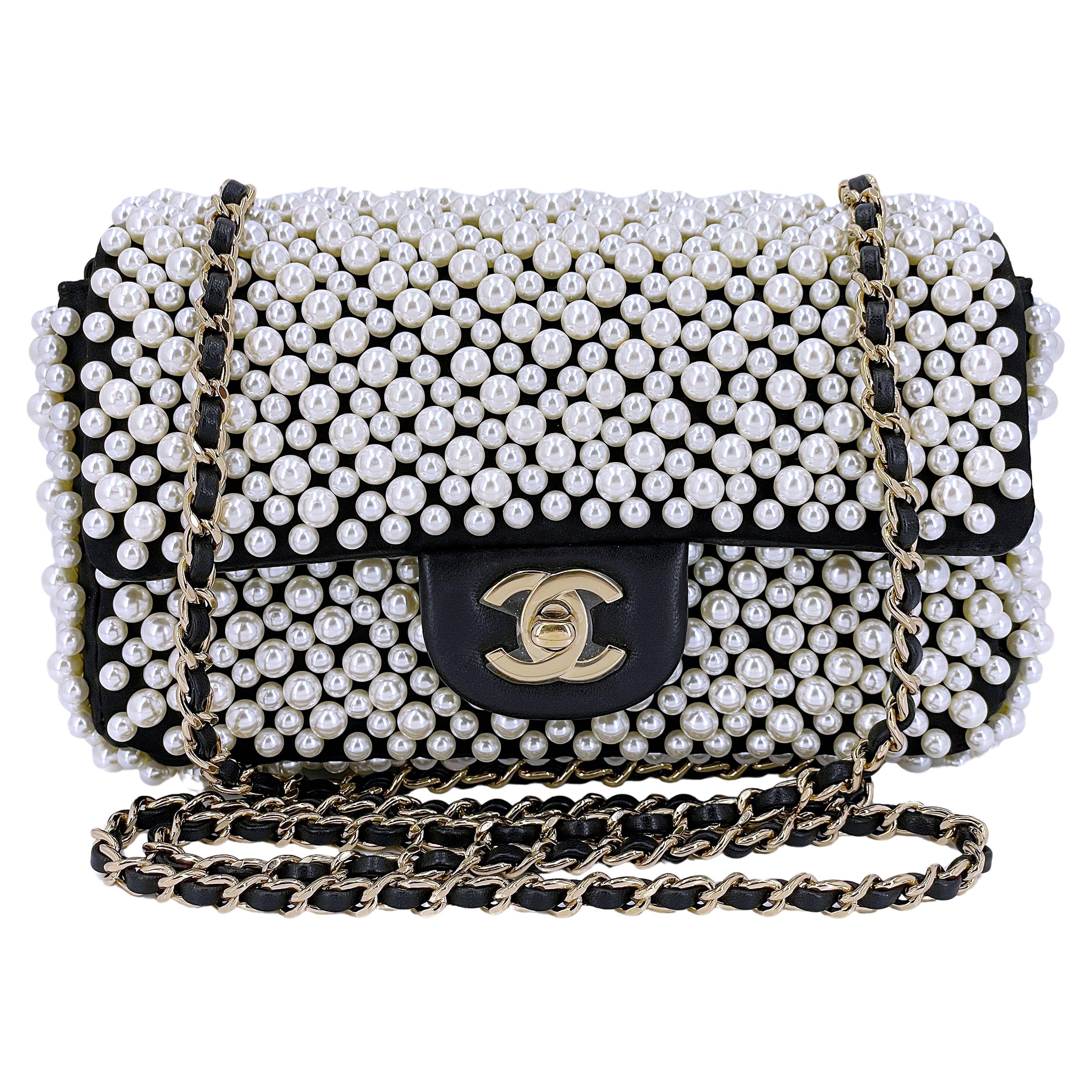 Chanel Rare Pearl Studded Mini Classic Flap Bag