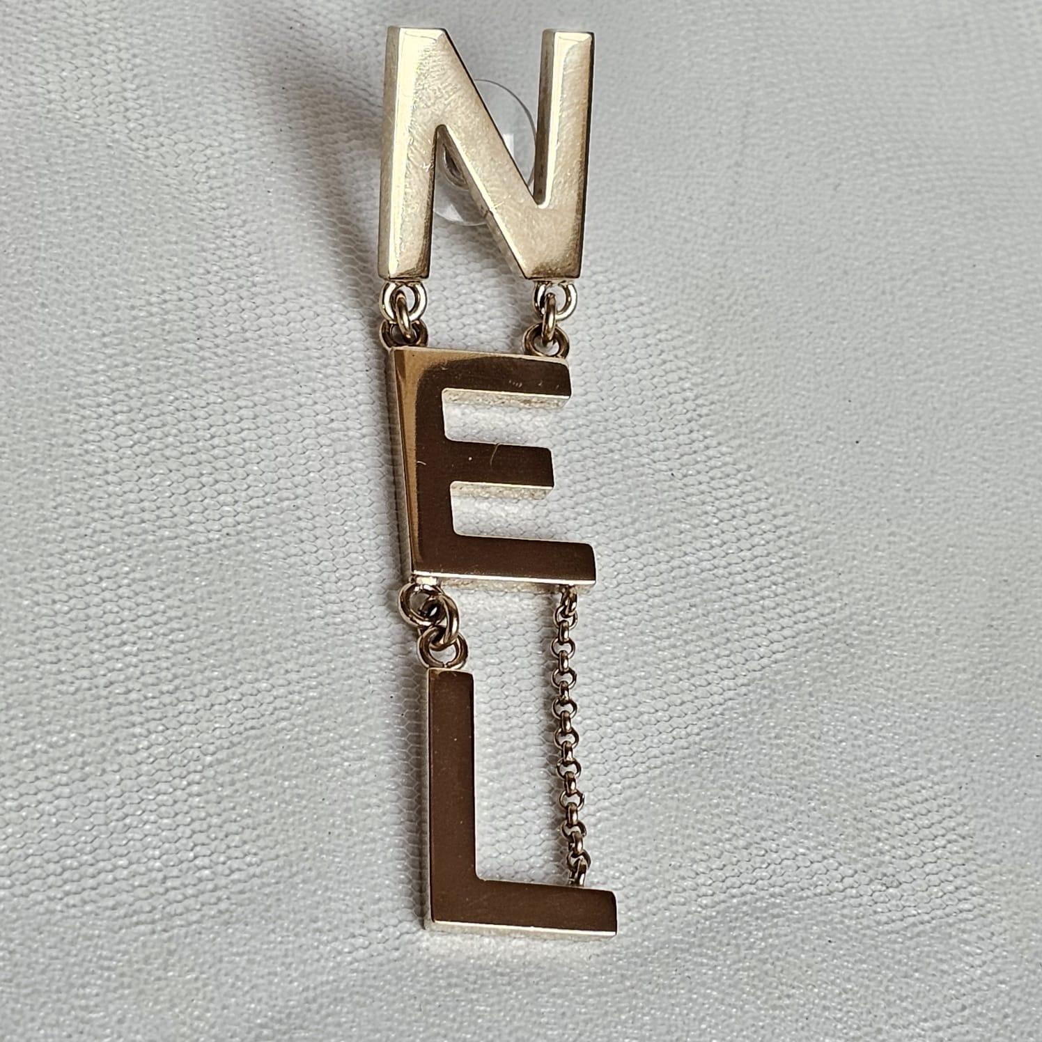 Rare 2019 Chanel Logo Drop Earrings For Sale 6