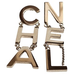 Rare 2019 Chanel Logo Drop Earrings