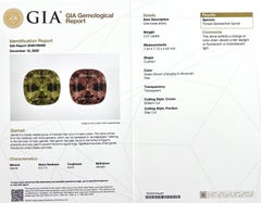 Rare 2.07ct GIA Certified Colour Change Garnet Cushion Cut Pyrope Spessartine
