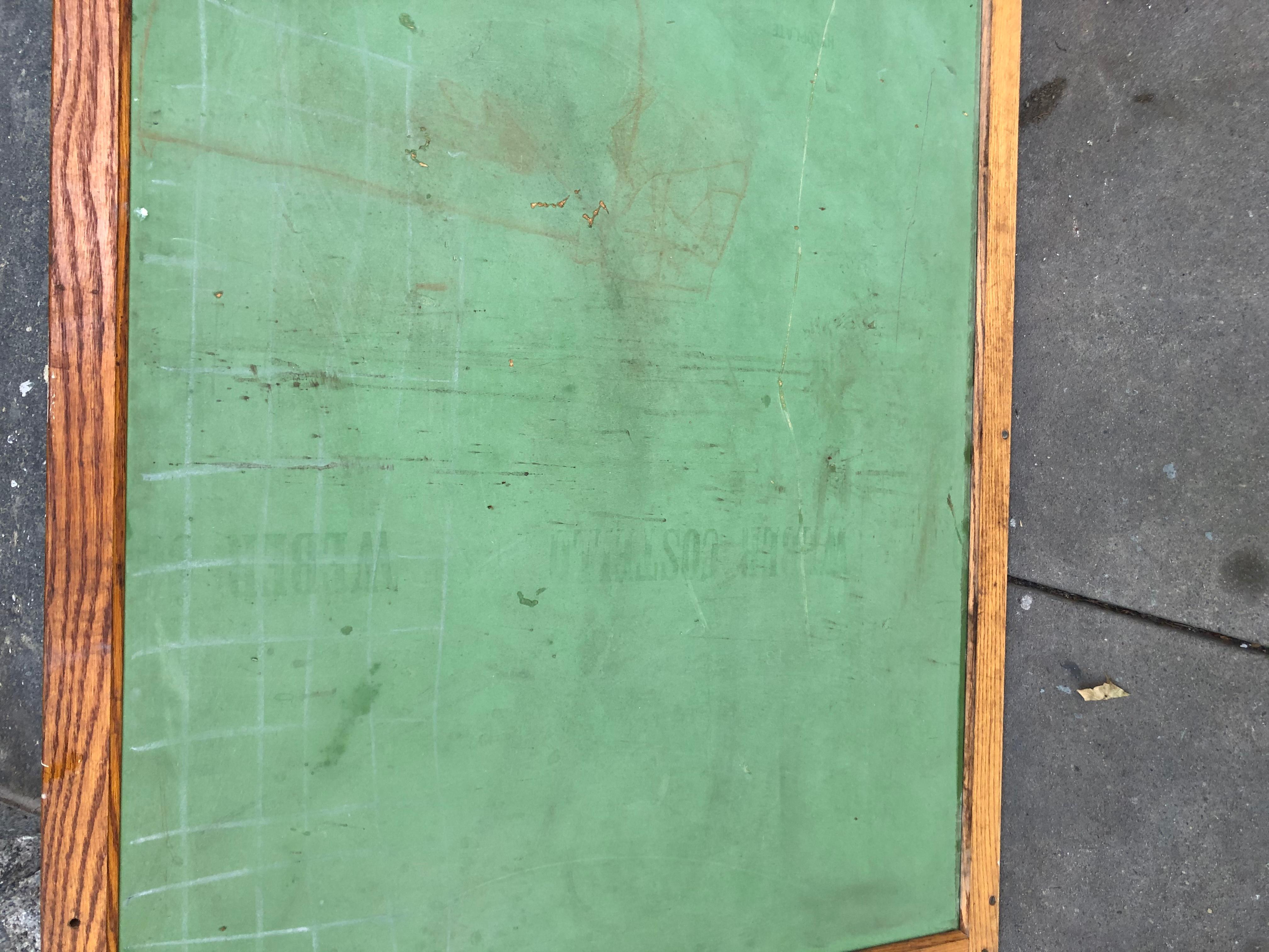 Rare 20th Century Antique Double Sided Chalkboard by Hammett’s School Supplies In Good Condition In Brooklyn, NY