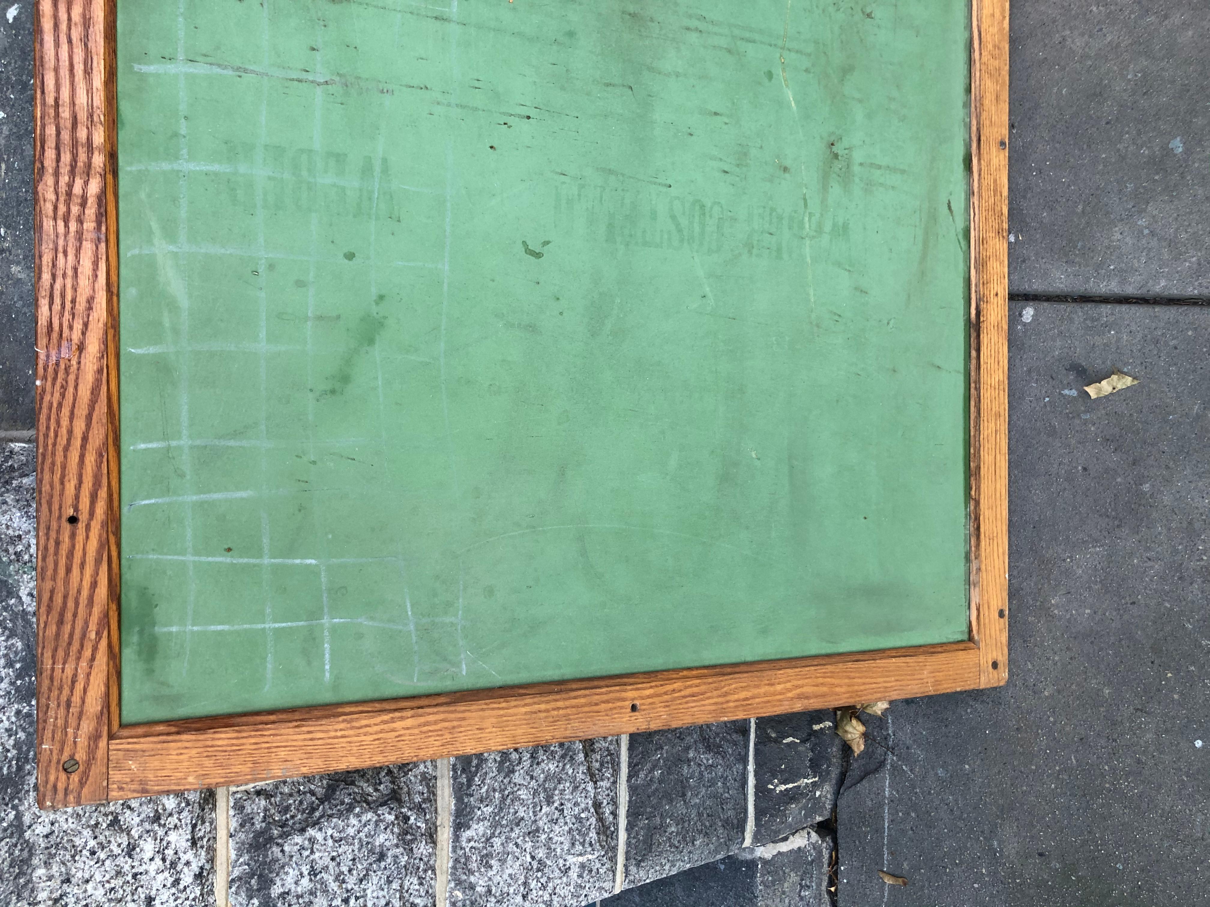 Oak Rare 20th Century Antique Double Sided Chalkboard by Hammett’s School Supplies