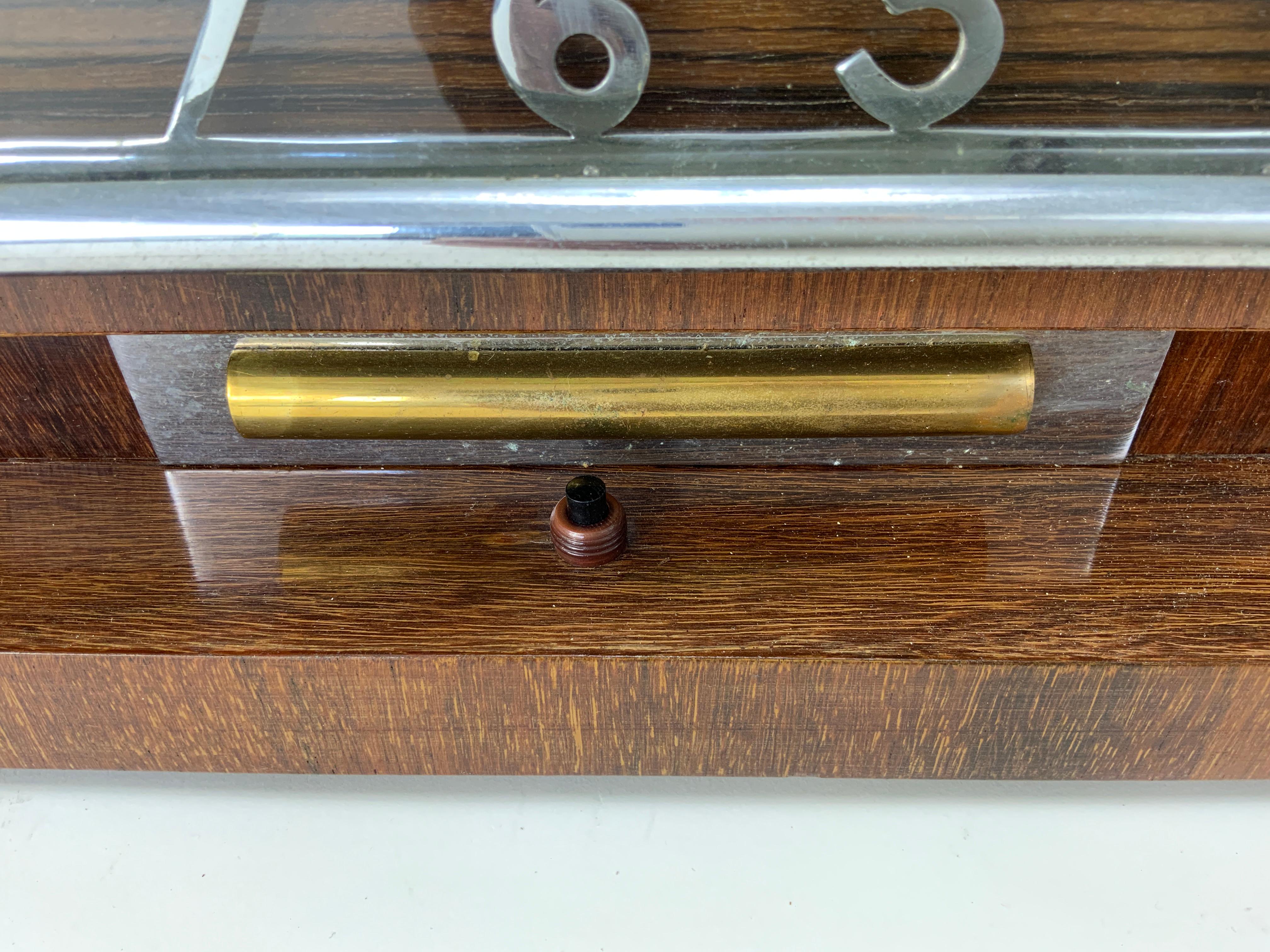 Laiton Rare pendule de cheminée Art déco du 20ème siècle avec lampes diffuses en vente