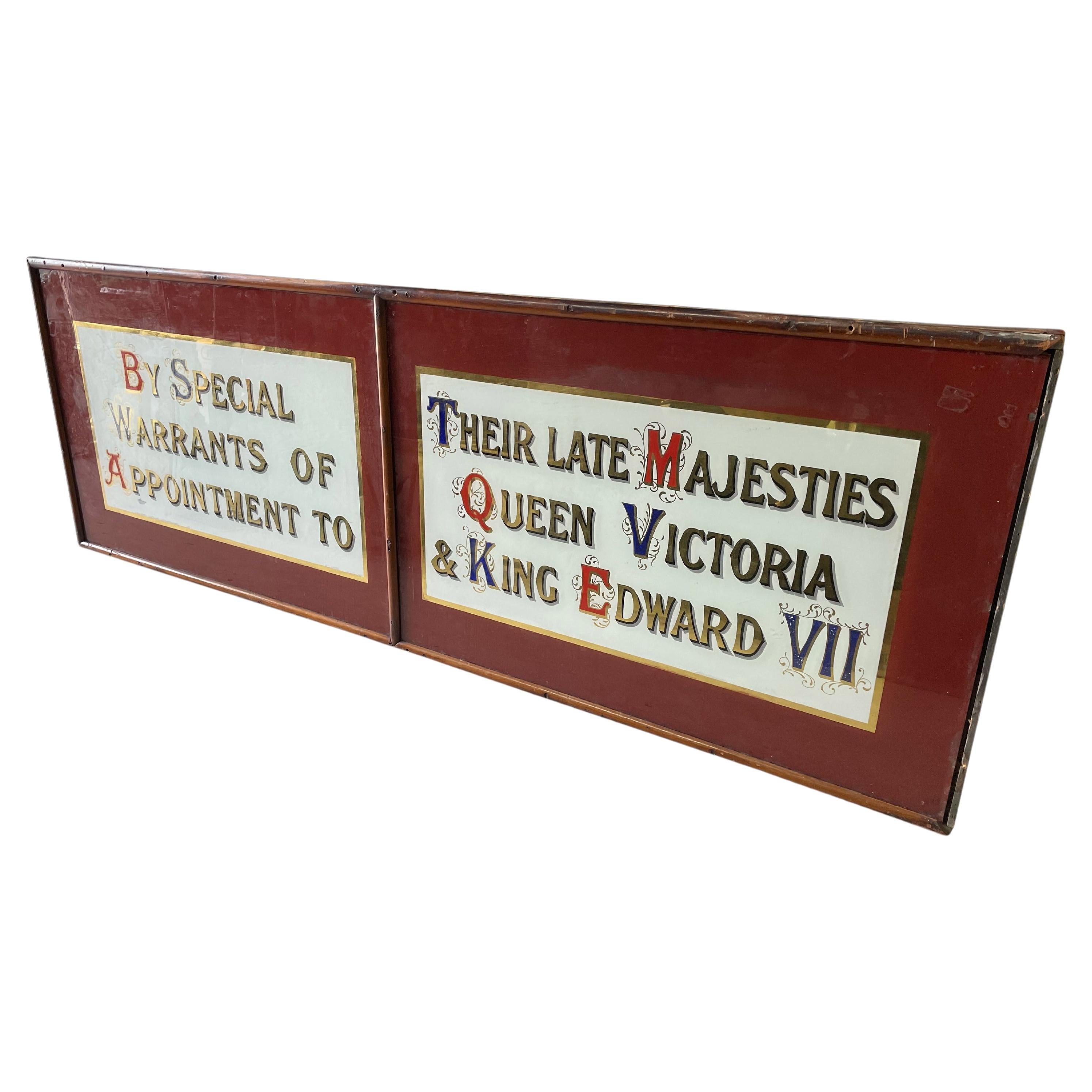 Rare 20th Century Double framed Royal Reverse Glass Painted Panels For Sale