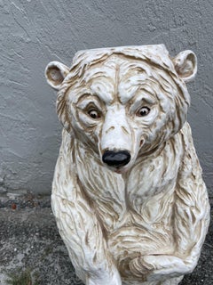 Rare 20th Century Italian Terracotta Polar Bear Umbrella Holder