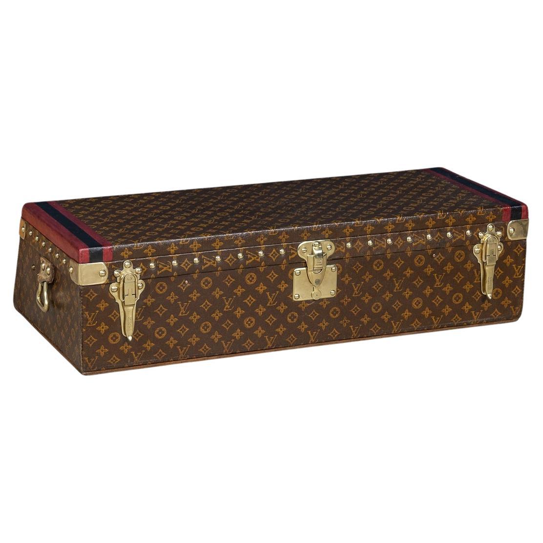 Seltene Louis Vuitton-Auto-Truhe des 20. Jahrhunderts mit Monogramm aus Segeltuch, Frankreich um 1910 im Angebot