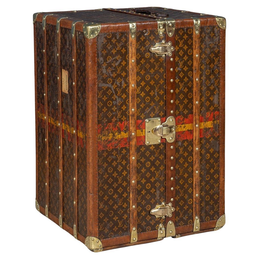 Rare 20th Century Louis Vuitton "Low Wardrobe" Trunk In Monogram Canvas, France  For Sale