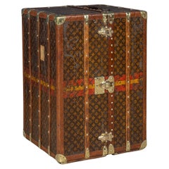 Antique Rare 20th Century Louis Vuitton "Low Wardrobe" Trunk In Monogram Canvas, France