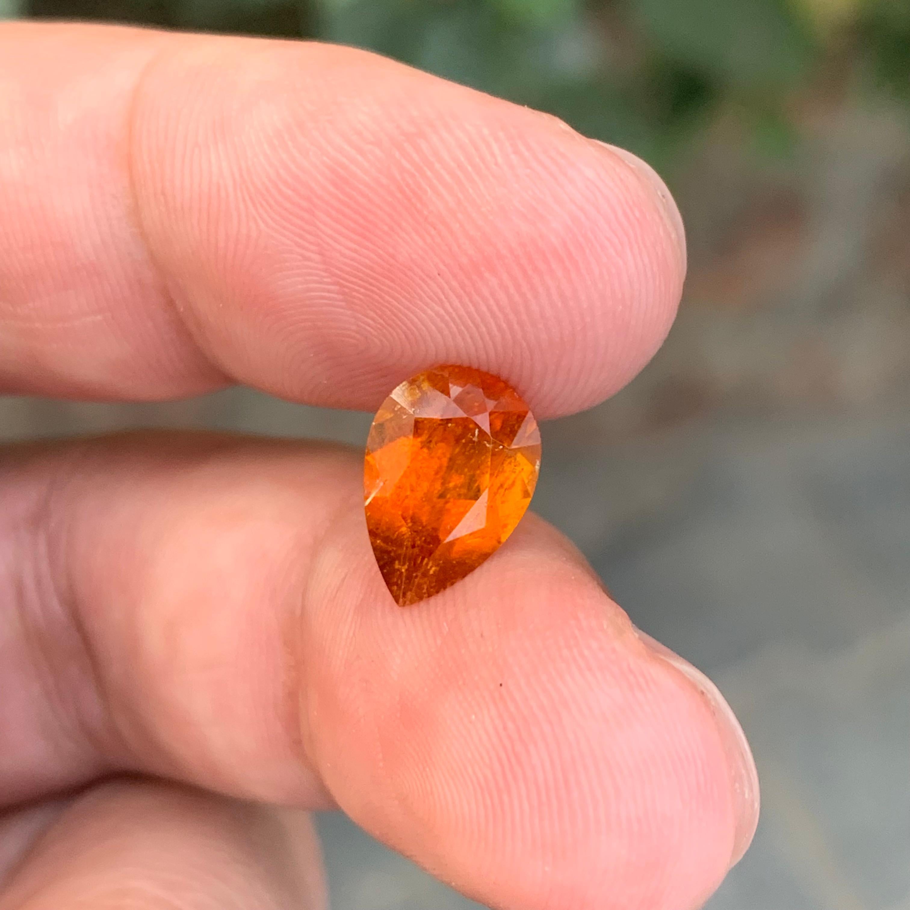 Arts and Crafts Most Rarest 2.50 Carat Natural Loose Clinohumite Pear Shape Gemstone For Sale