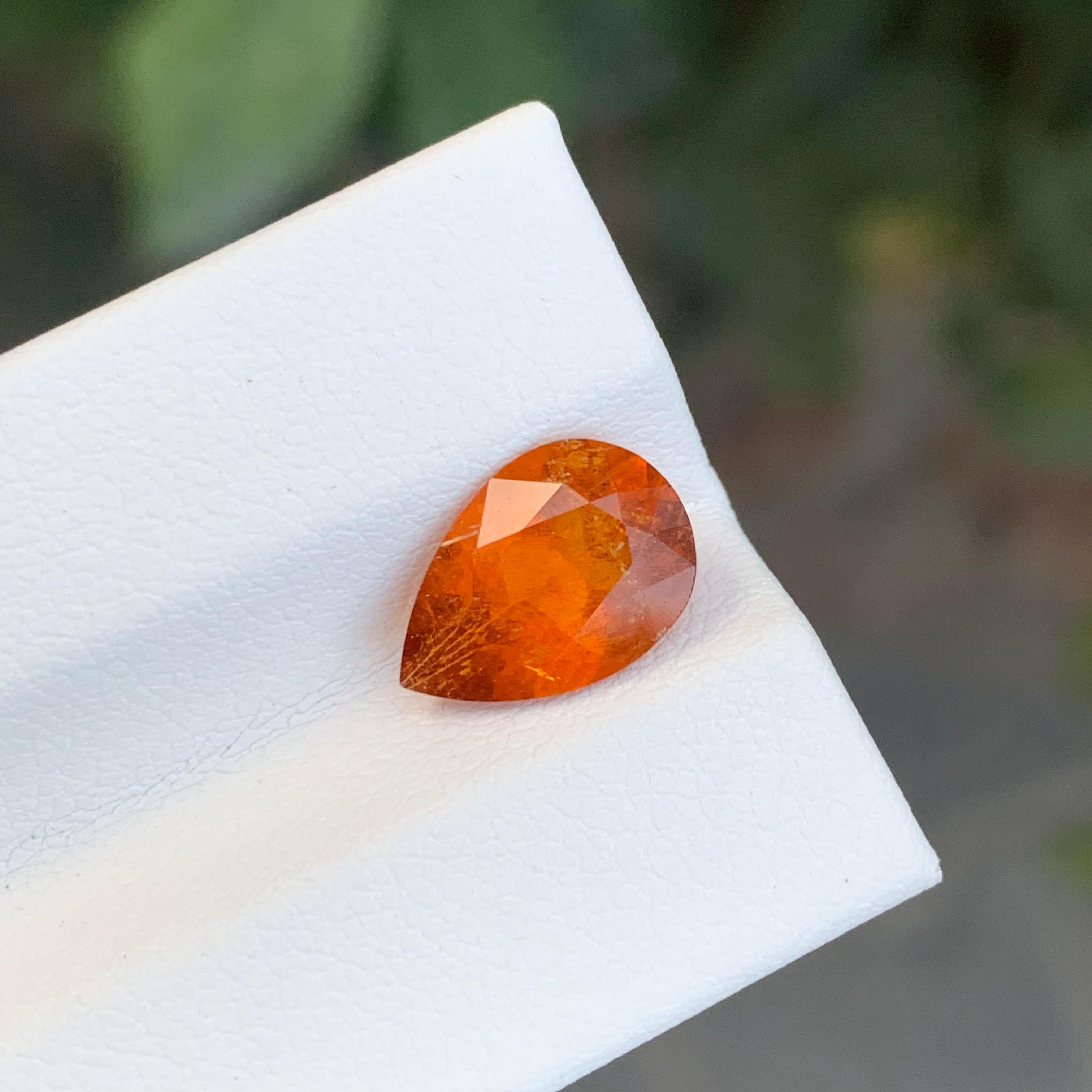 Women's or Men's Most Rarest 2.50 Carat Natural Loose Clinohumite Pear Shape Gemstone For Sale