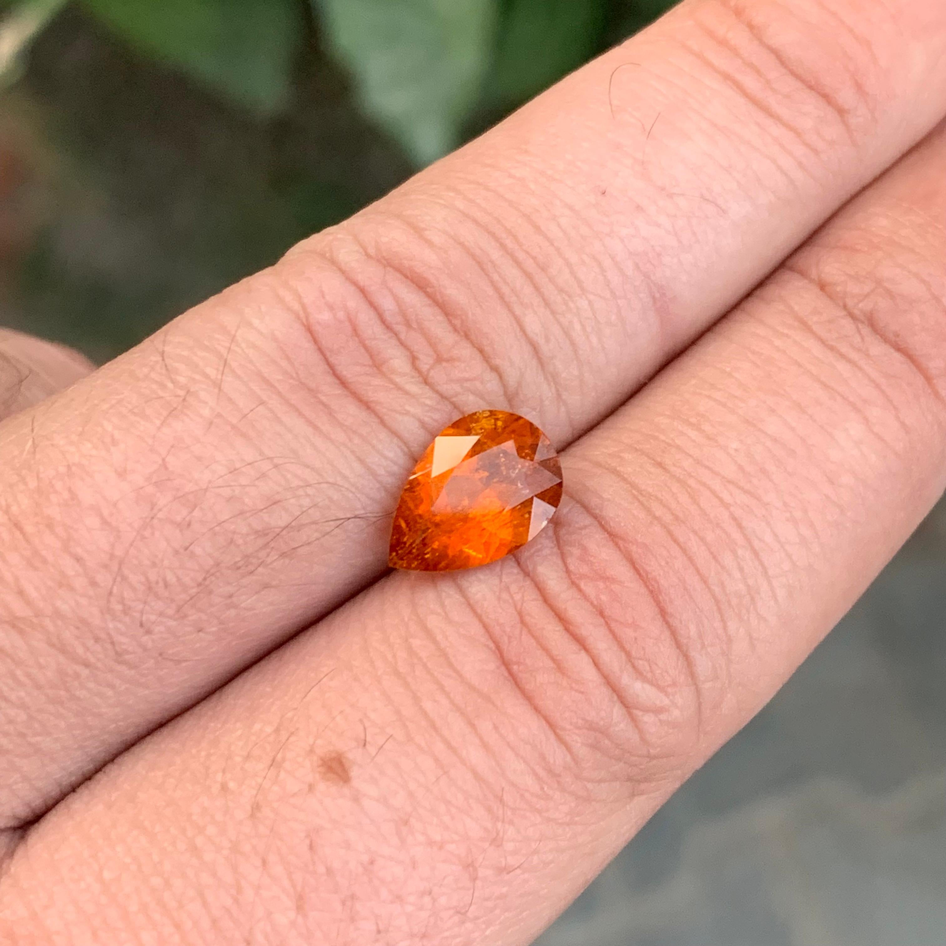 Most Rarest 2.50 Carat Natural Loose Clinohumite Pear Shape Gemstone For Sale 1