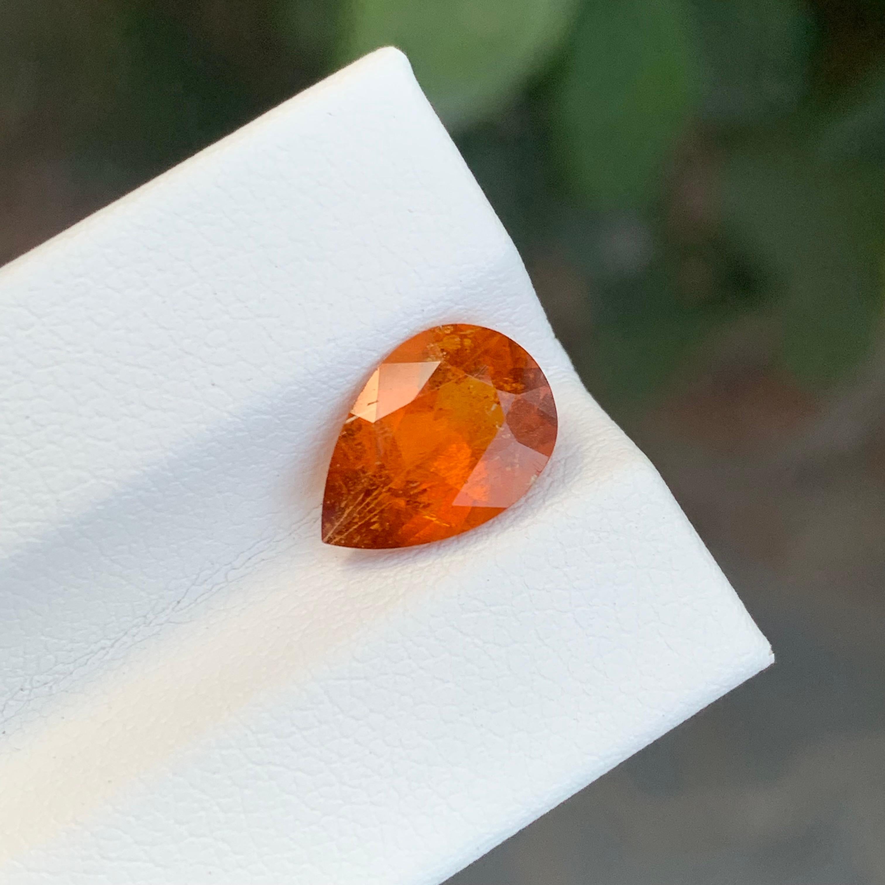 Most Rarest 2.50 Carat Natural Loose Clinohumite Pear Shape Gemstone For Sale 2
