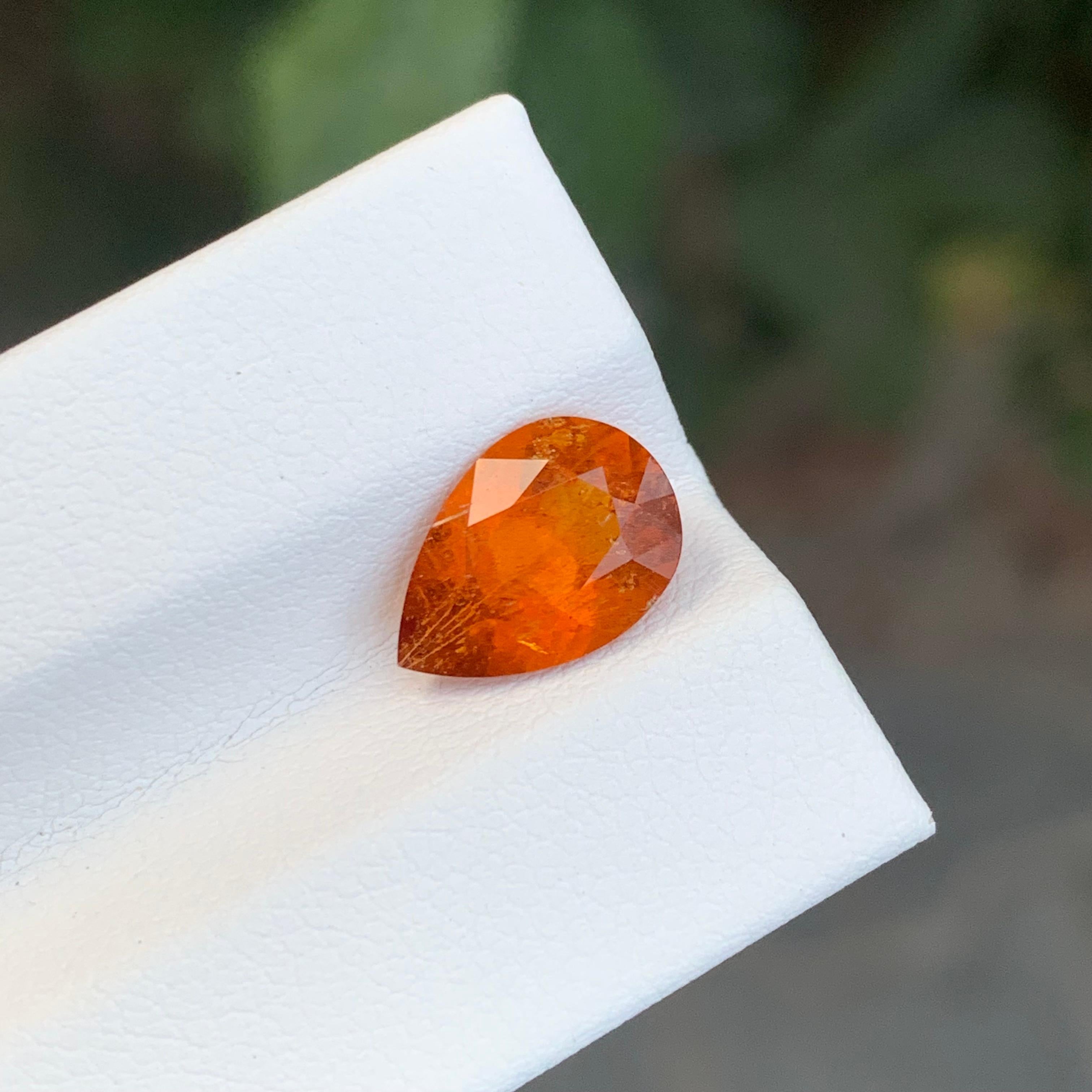 Most Rarest 2.50 Carat Natural Loose Clinohumite Pear Shape Gemstone For Sale 3