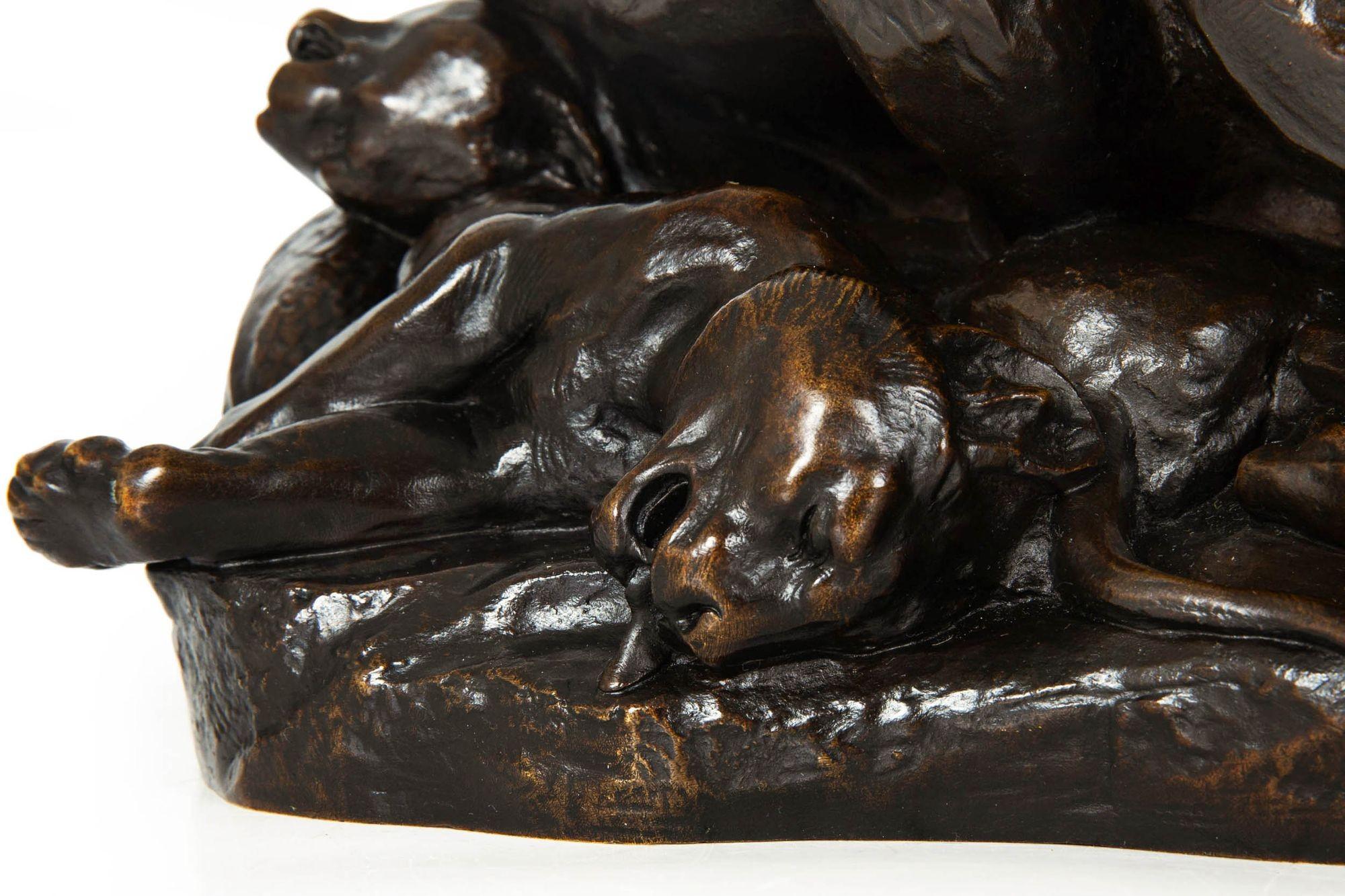 Seltene 26 Georges Gardet Wüsten dramatische antike französische Bronzeskulptur im Angebot 4