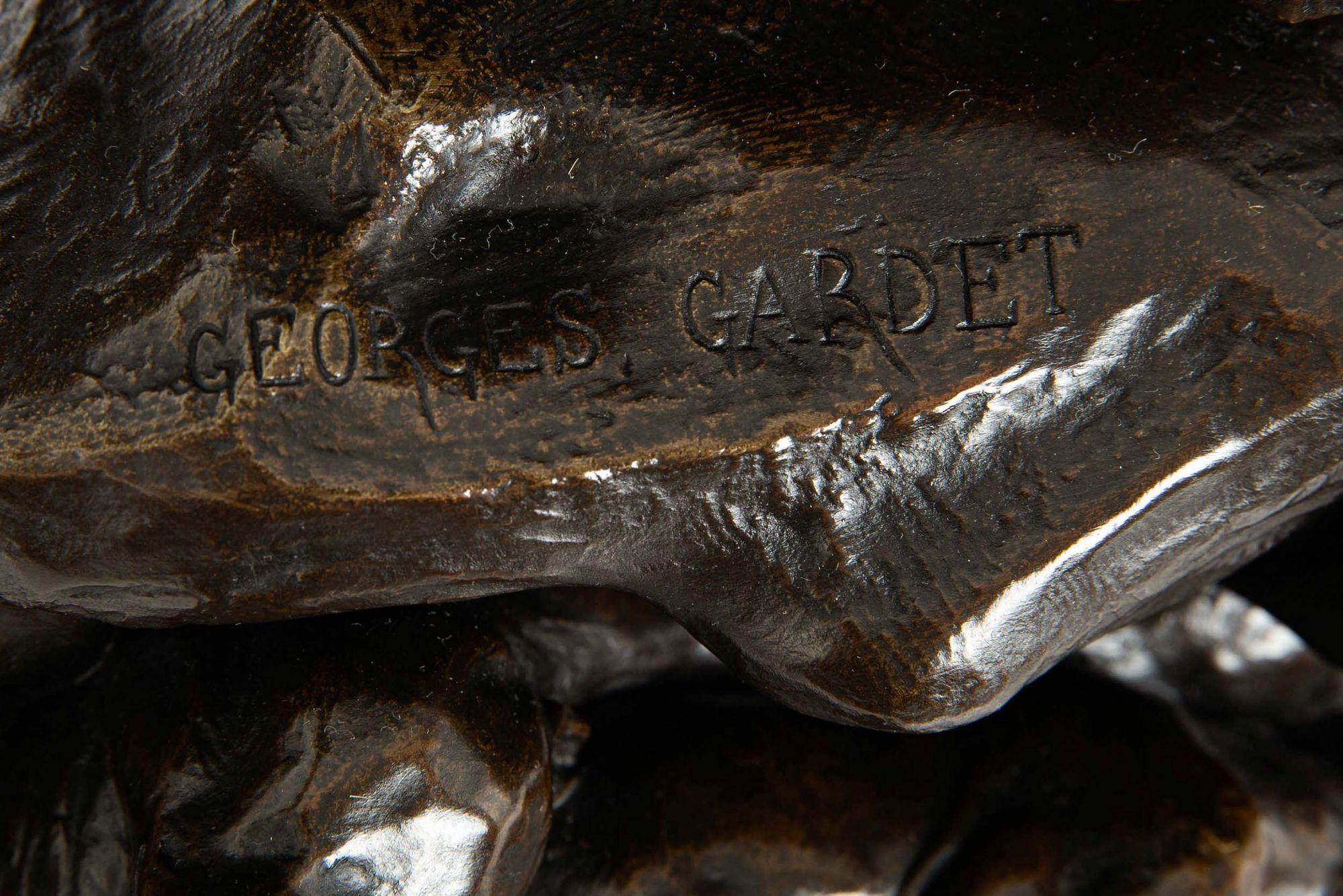 Seltene 26 Georges Gardet Wüsten dramatische antike französische Bronzeskulptur im Angebot 5