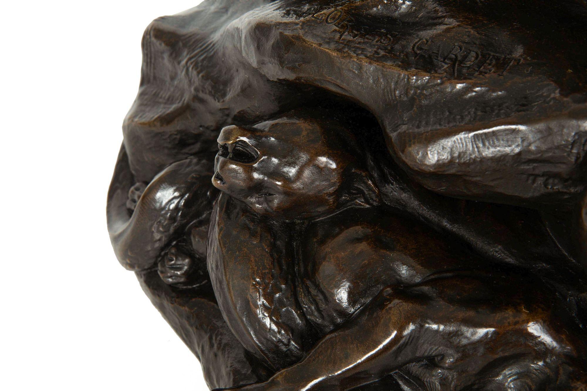 Seltene 26 Georges Gardet Wüsten dramatische antike französische Bronzeskulptur im Angebot 6