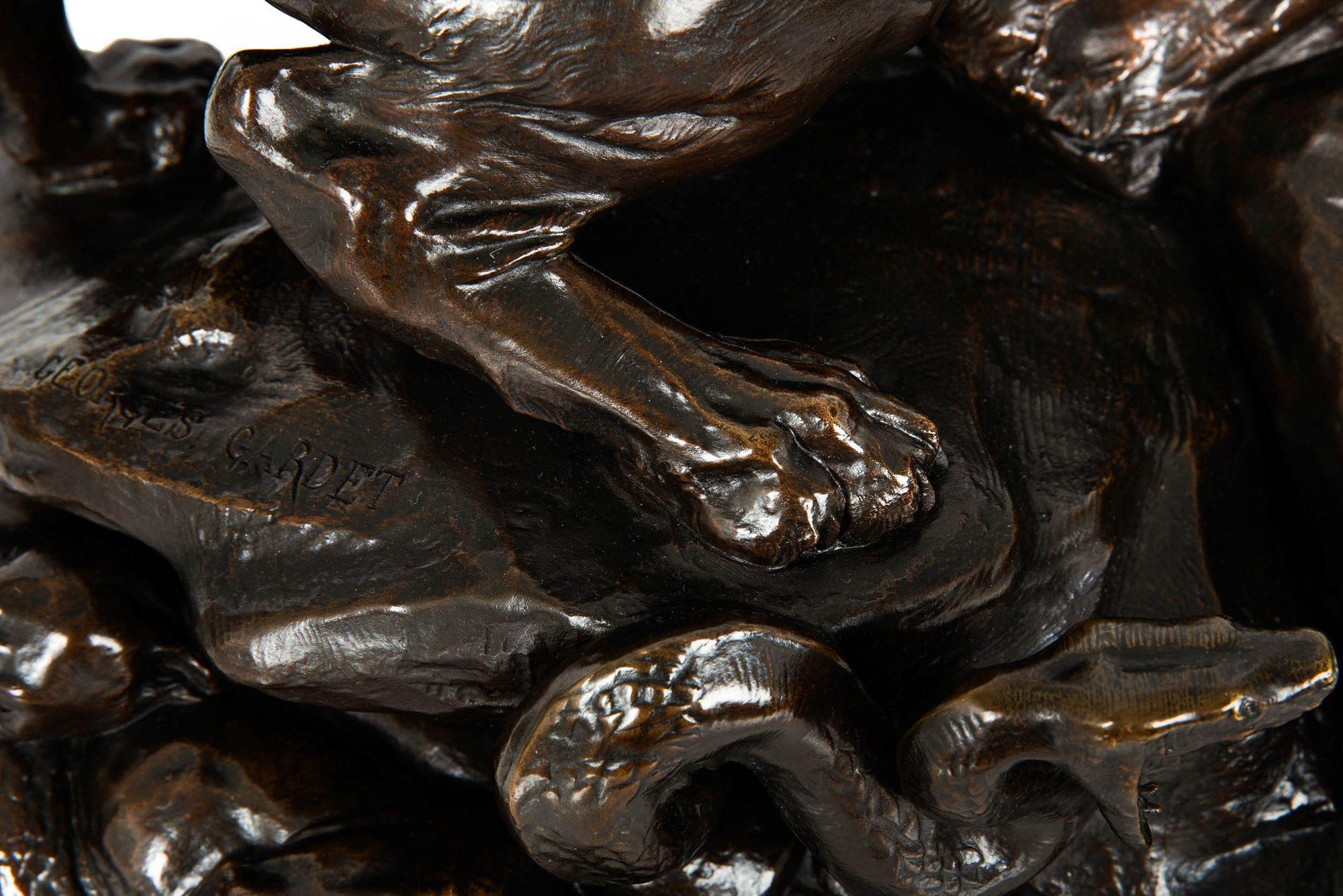 Seltene 26 Georges Gardet Wüsten dramatische antike französische Bronzeskulptur im Angebot 7