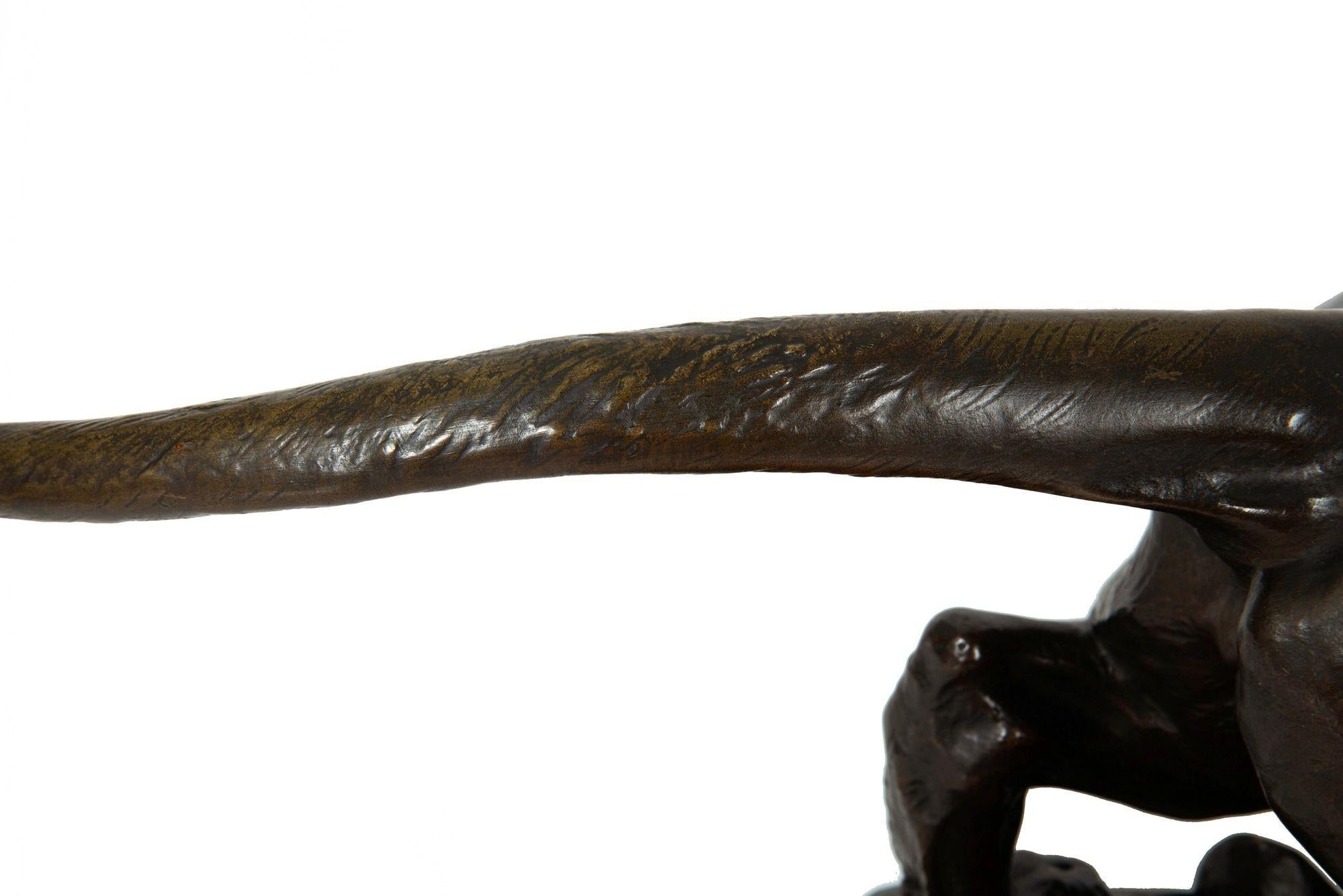 Seltene 26 Georges Gardet Wüsten dramatische antike französische Bronzeskulptur im Angebot 8