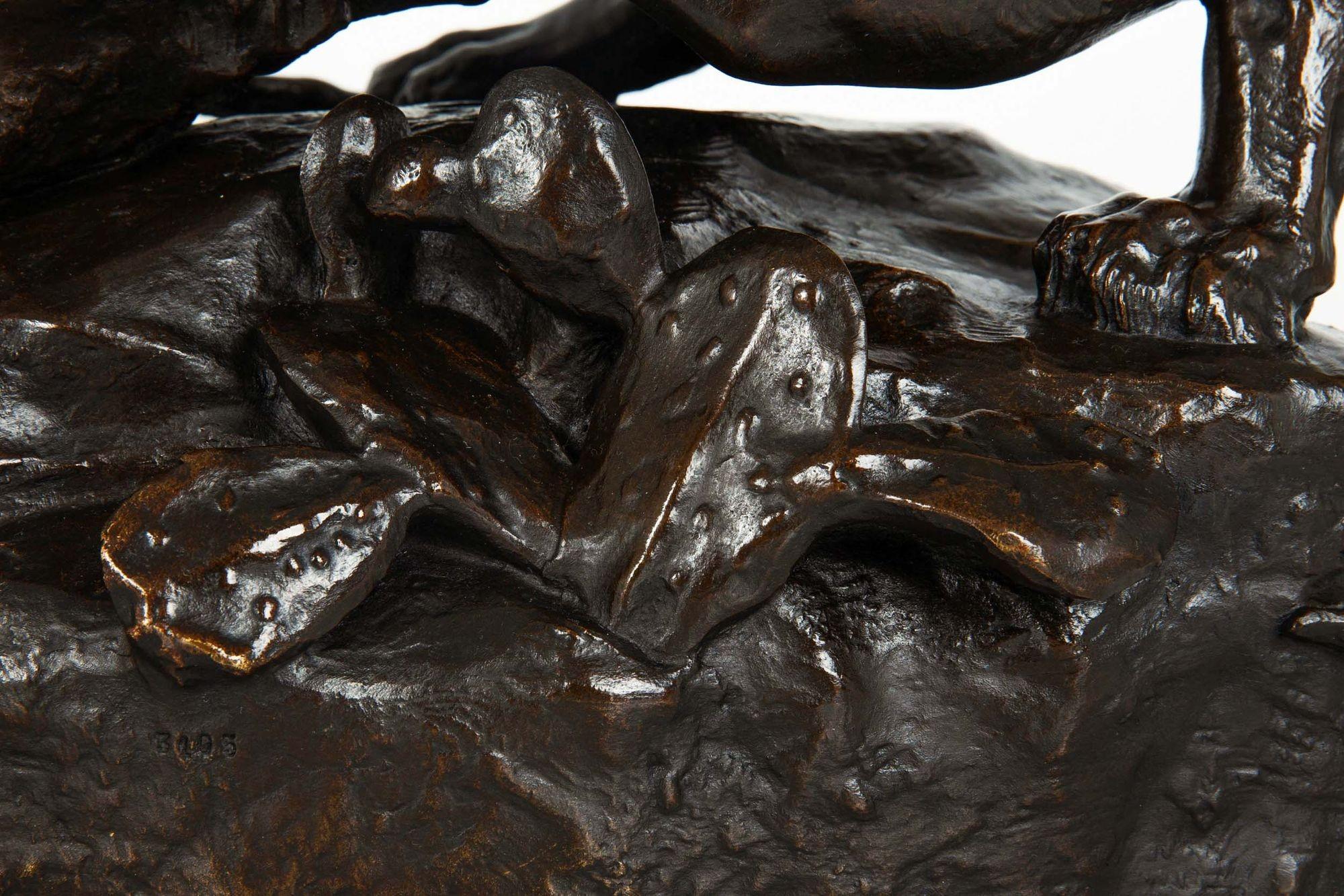 Seltene 26 Georges Gardet Wüsten dramatische antike französische Bronzeskulptur im Angebot 12
