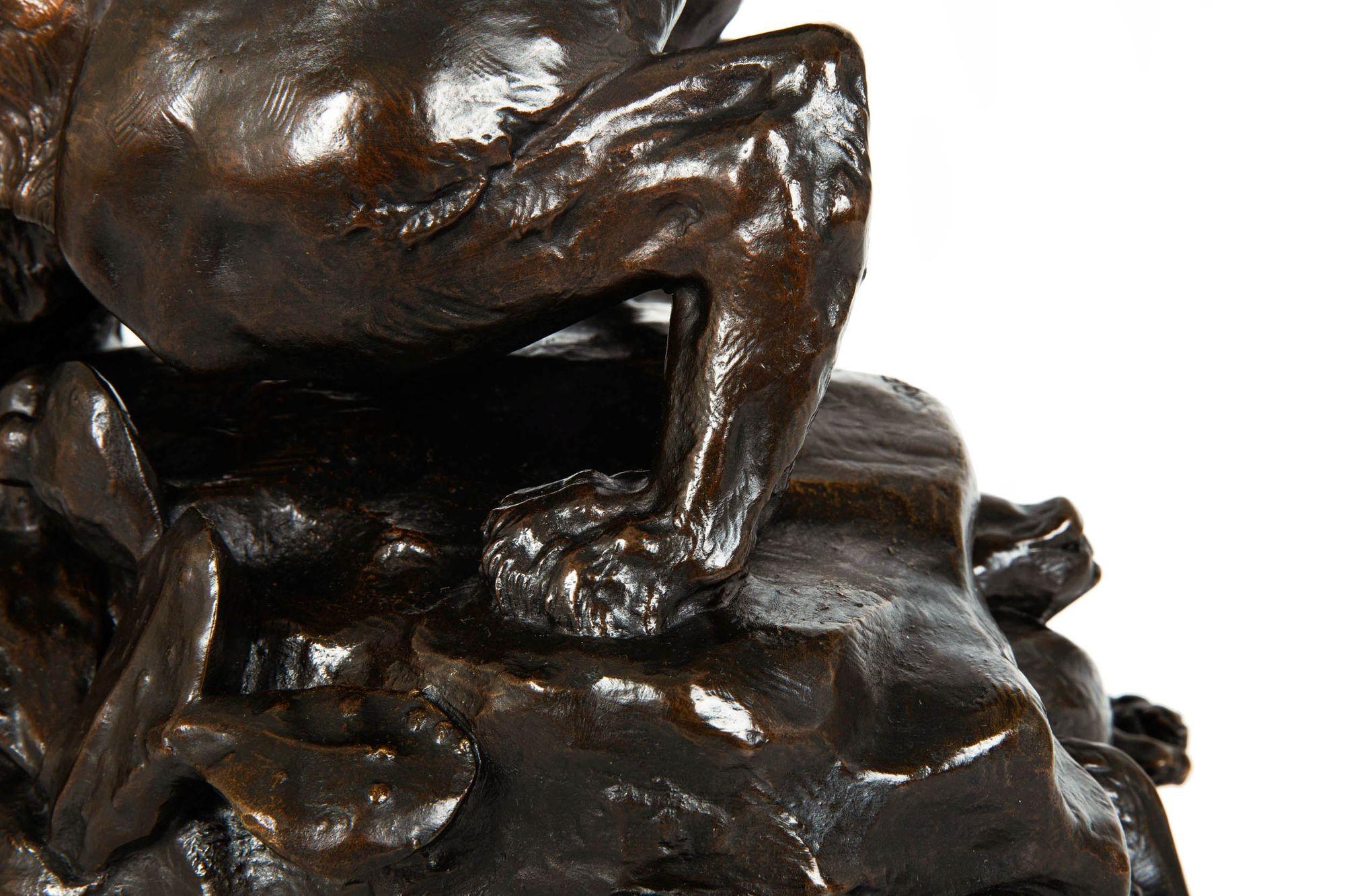 Seltene 26 Georges Gardet Wüsten dramatische antike französische Bronzeskulptur im Angebot 13