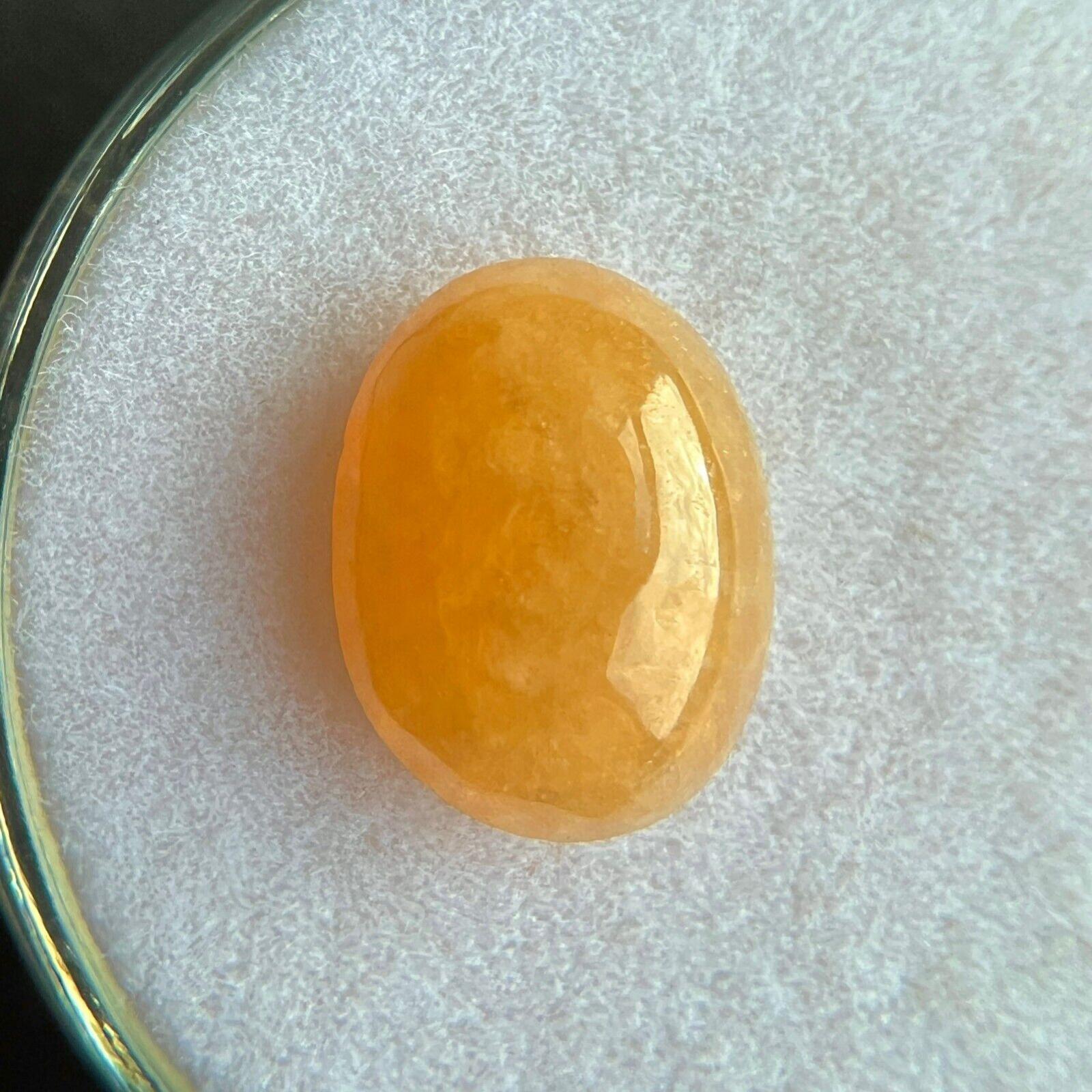 Raro 2.69ct GIA Certificado Amarillo Naranja Jadeíta Jade a Grado Oval Cab Sin Tratar en Nuevo estado para la venta en Birmingham, GB
