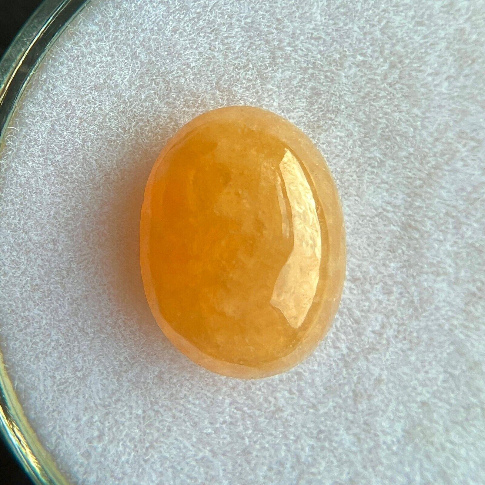 Raro 2.69ct GIA Certificado Amarillo Naranja Jadeíta Jade a Grado Oval Cab Sin Tratar en venta 1