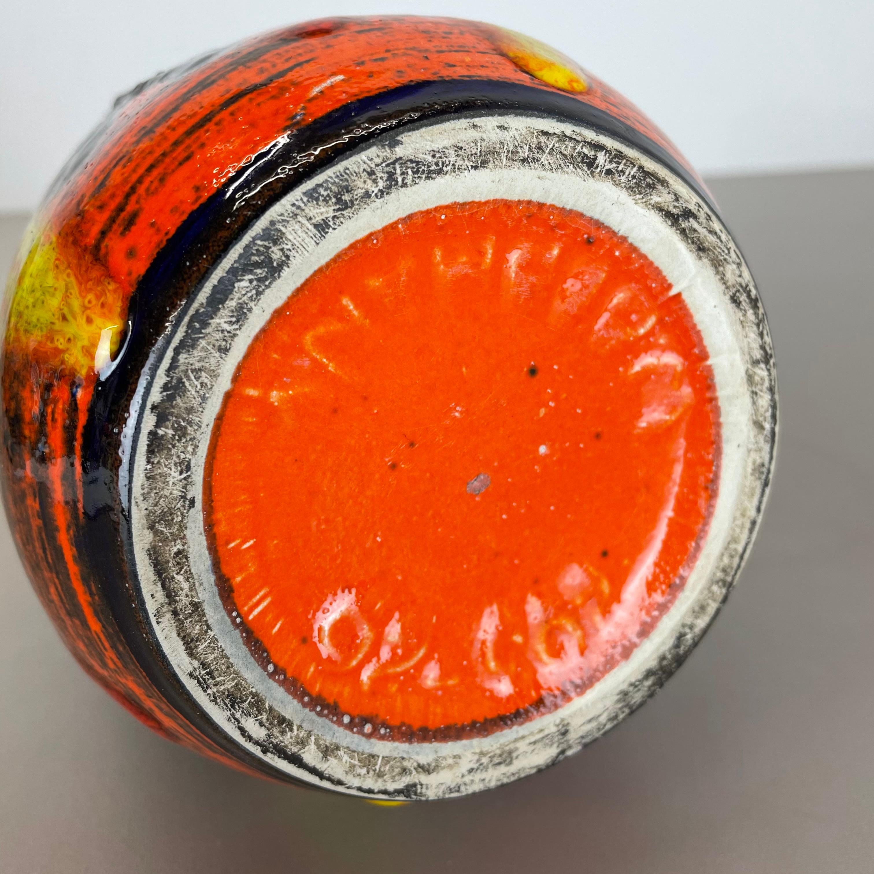 Rare Super Color Fat Lava Multi-Color Vase Scheurich, Germany WGP, 1970s For Sale 11
